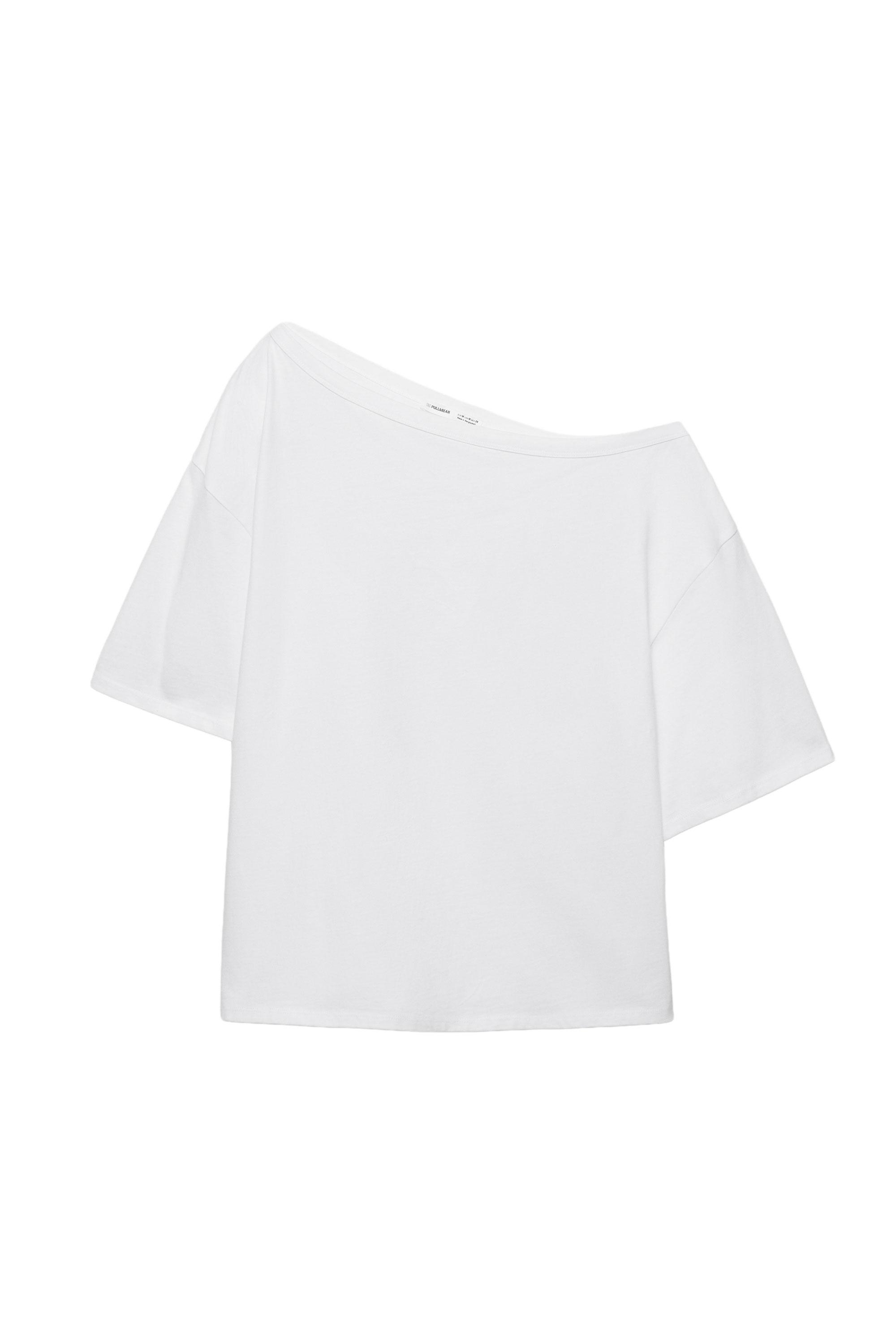 Asimetrik kısa kollu t-shirt - Görsel 16