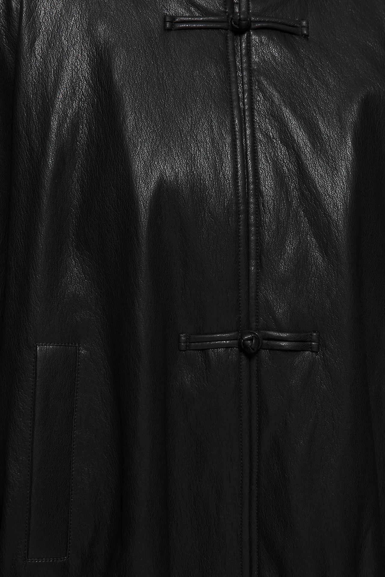 Leather-effect bomber jacket with fireman clasps — Black