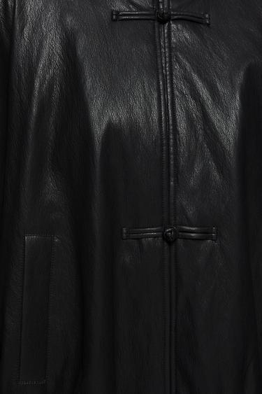 Leather-effect bomber jacket with fireman clasps — Black 8
