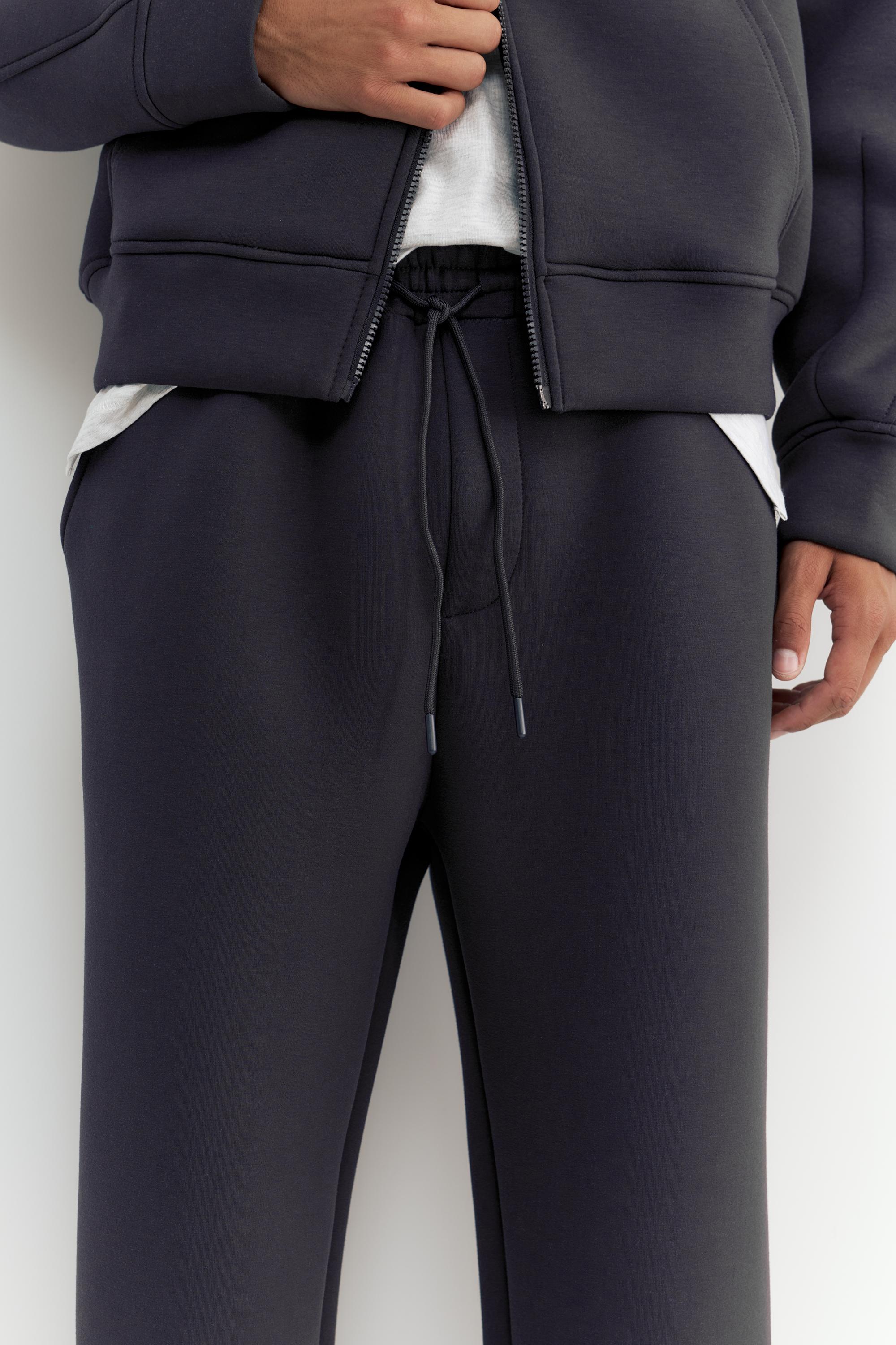 Neoprene-effect baggy trousers — Anthracite grey