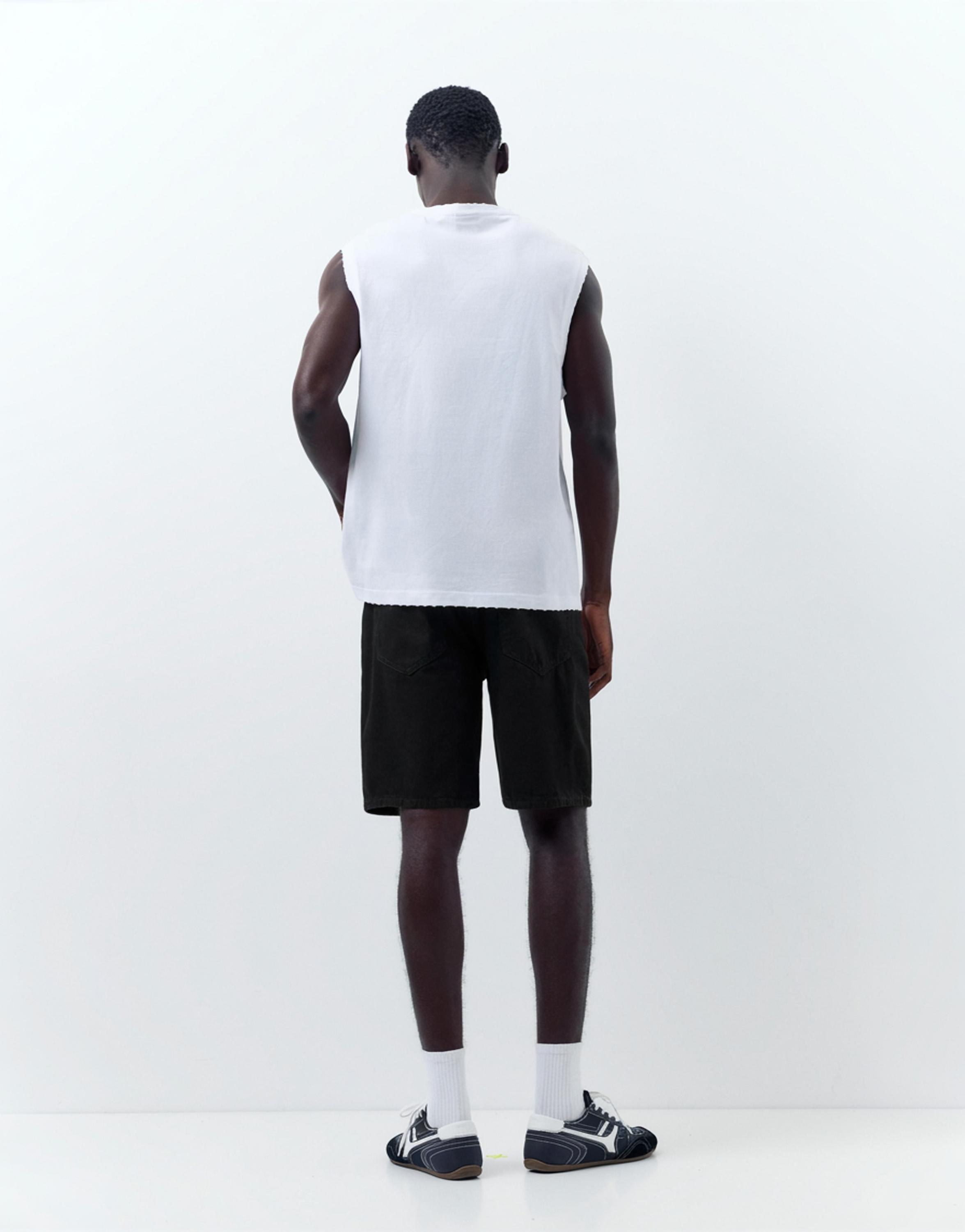 Standard denim Bermuda shorts — Black