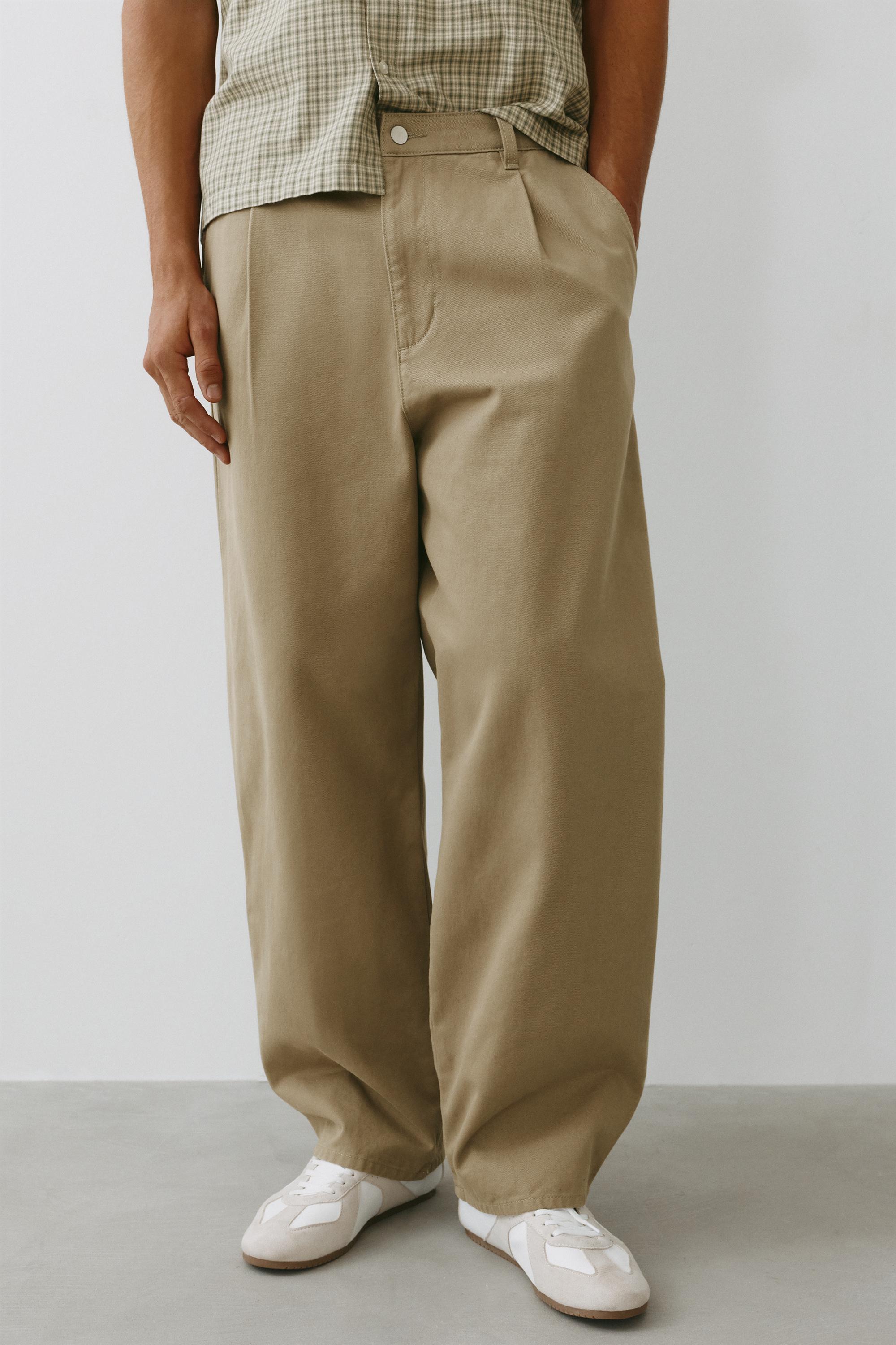 Baggy darted chinos — Beige