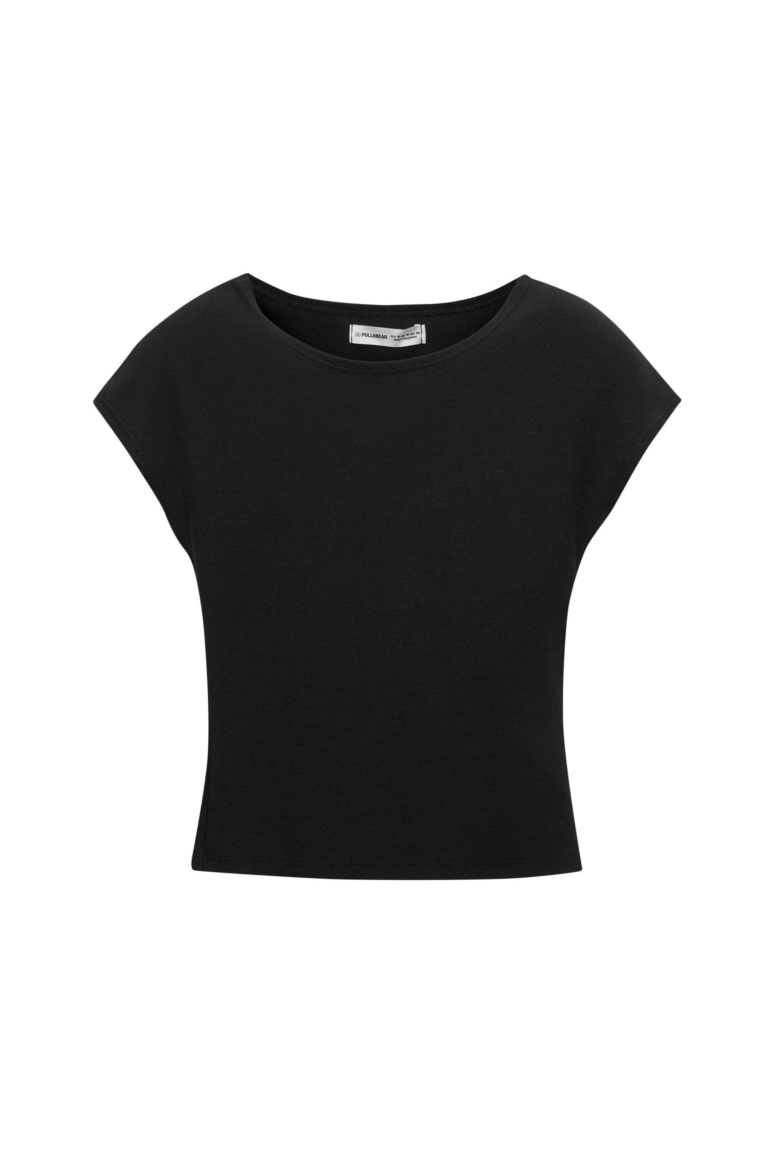 Fitted short sleeve T-shirt — Black