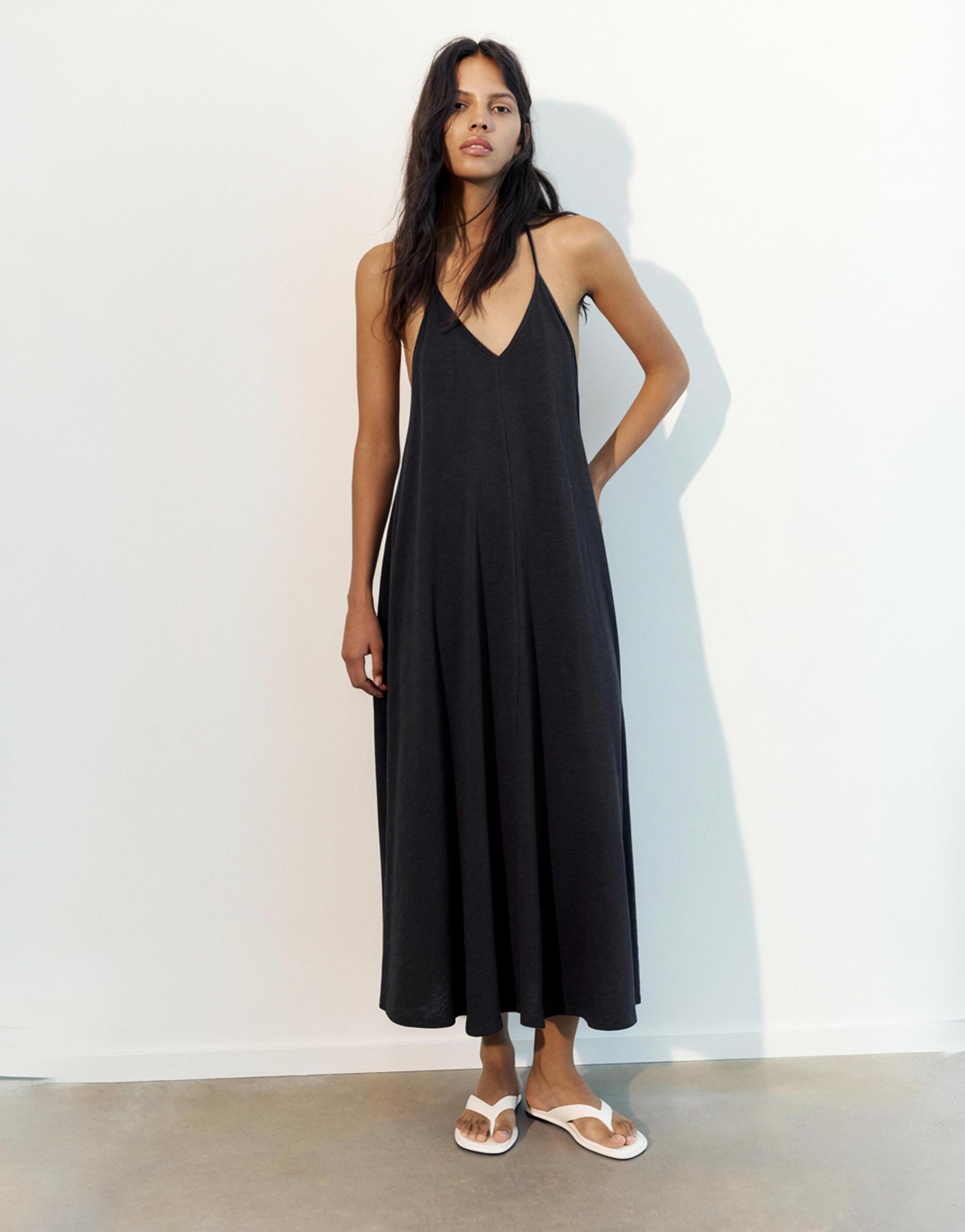 Strappy back midi dress — Anthracite grey