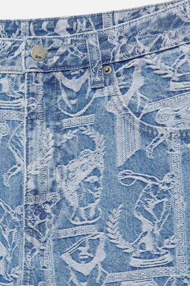 Printed baggy jeans — Medium blue 9