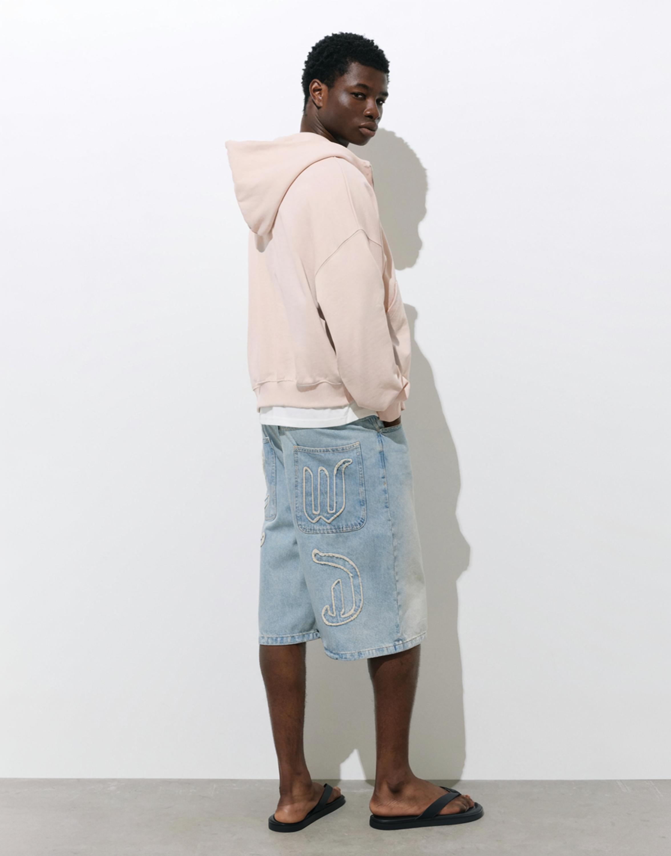 Oversize zip-up hoodie — Pink