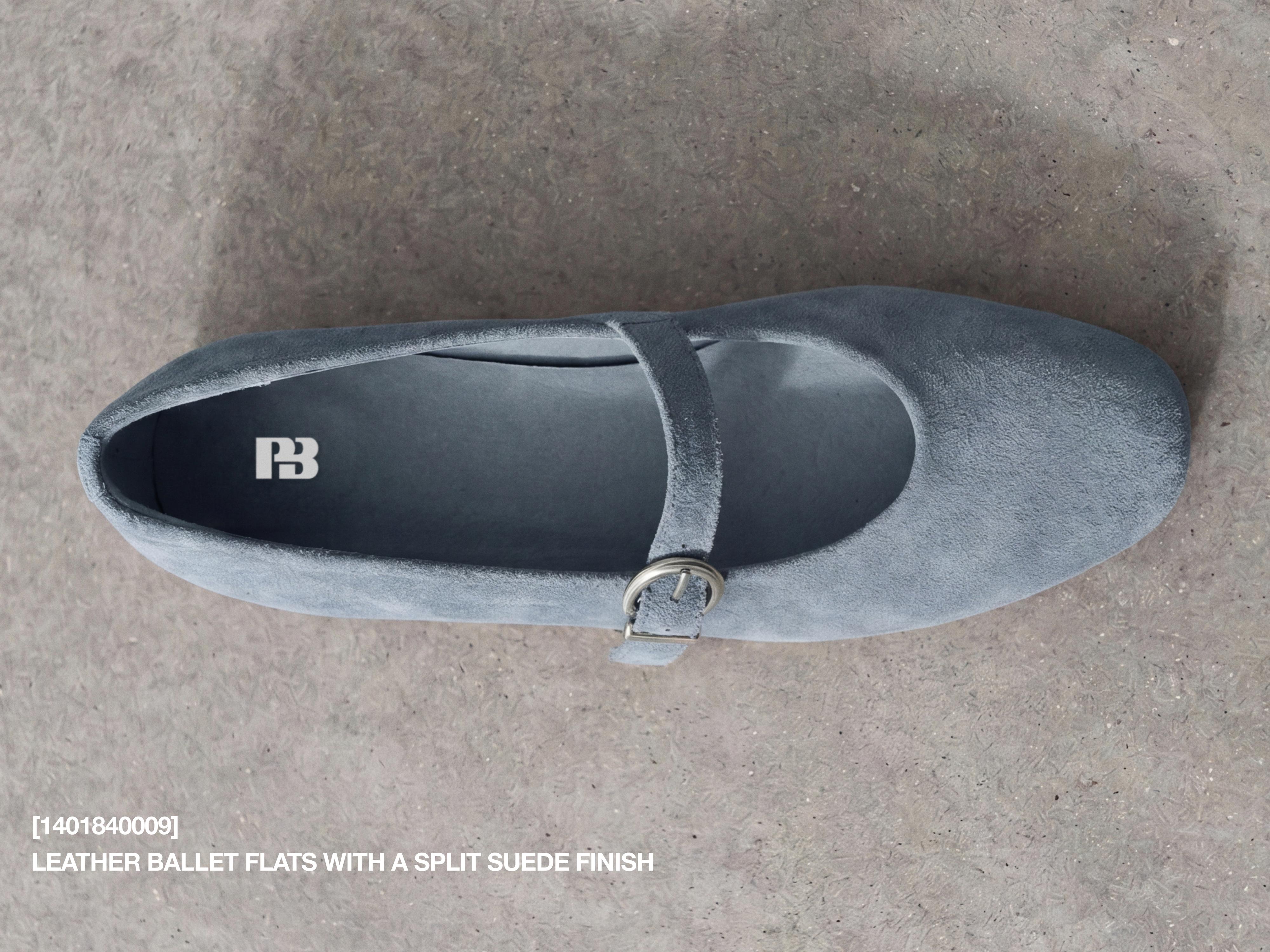 Leather ballerinas — Blue