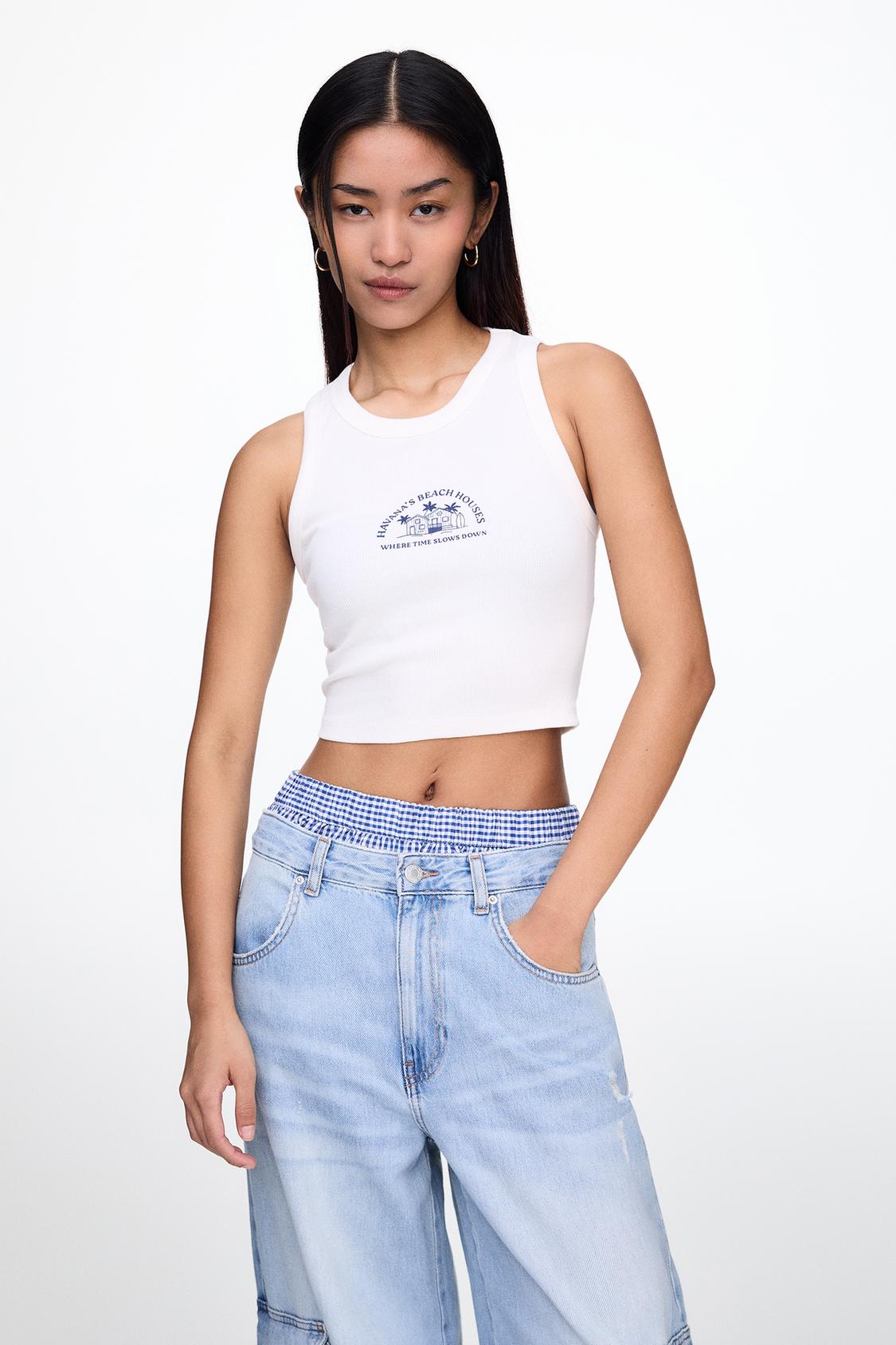 Tanktop mit Grafik - PULL&BEAR