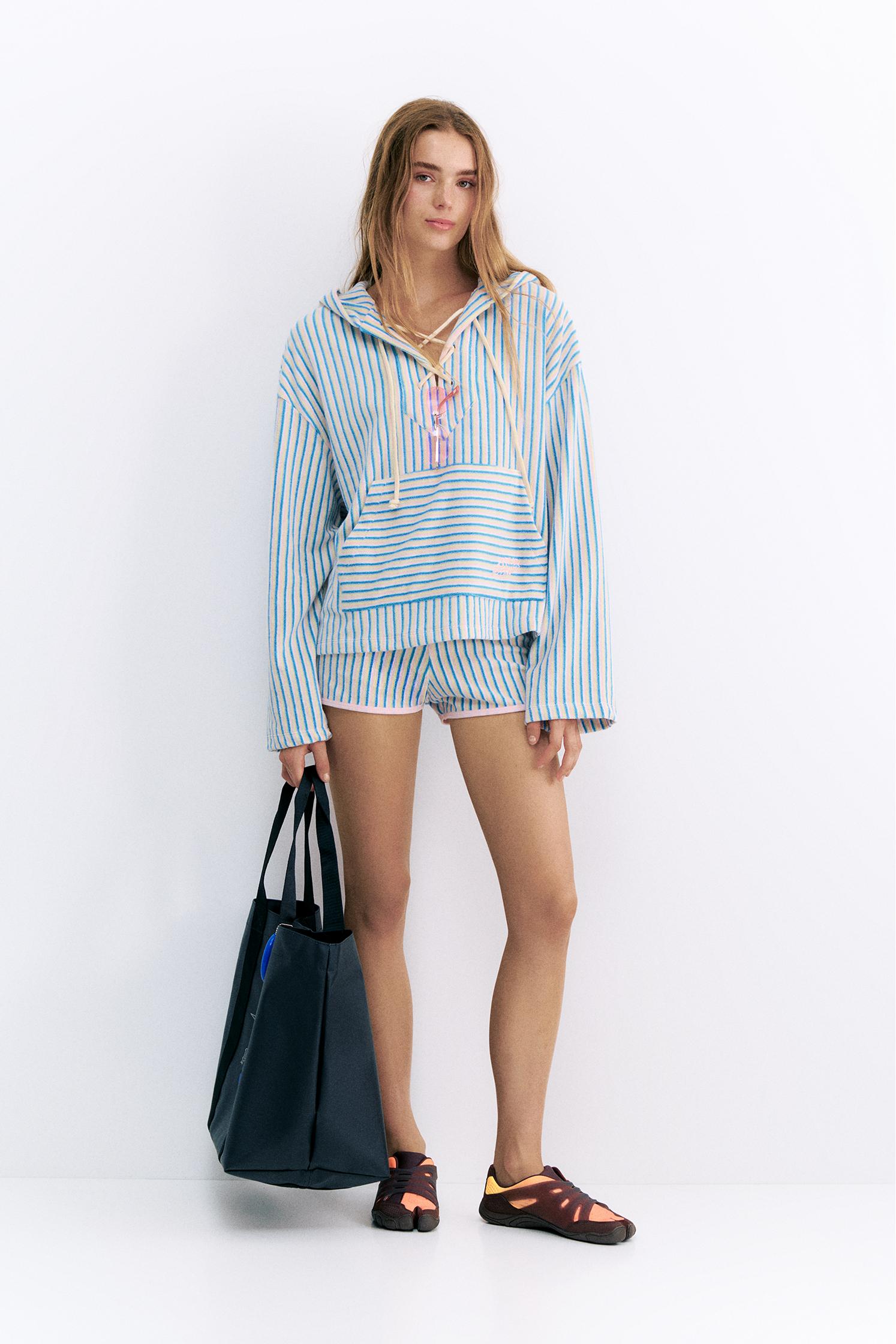 Pleasures x STWD towelling hoodie — Striped