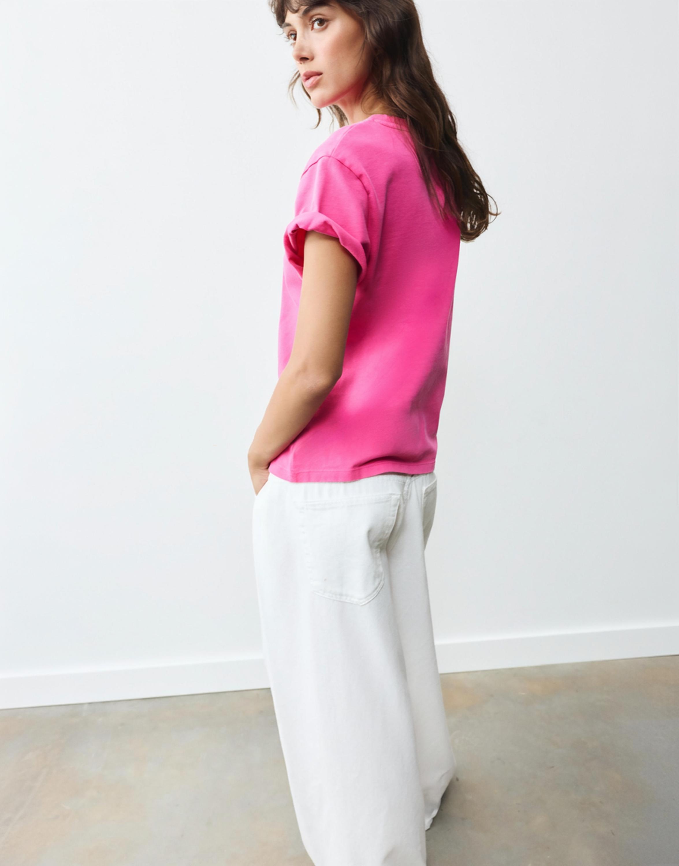 Short sleeve T-shirt 100% cotton — Fuchsia