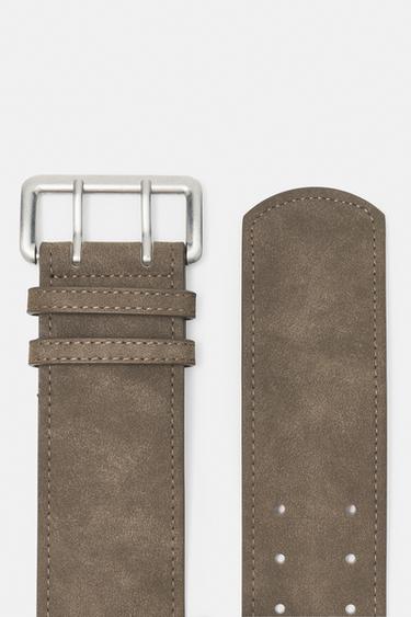 Wide faux suede belt — Taupe 4