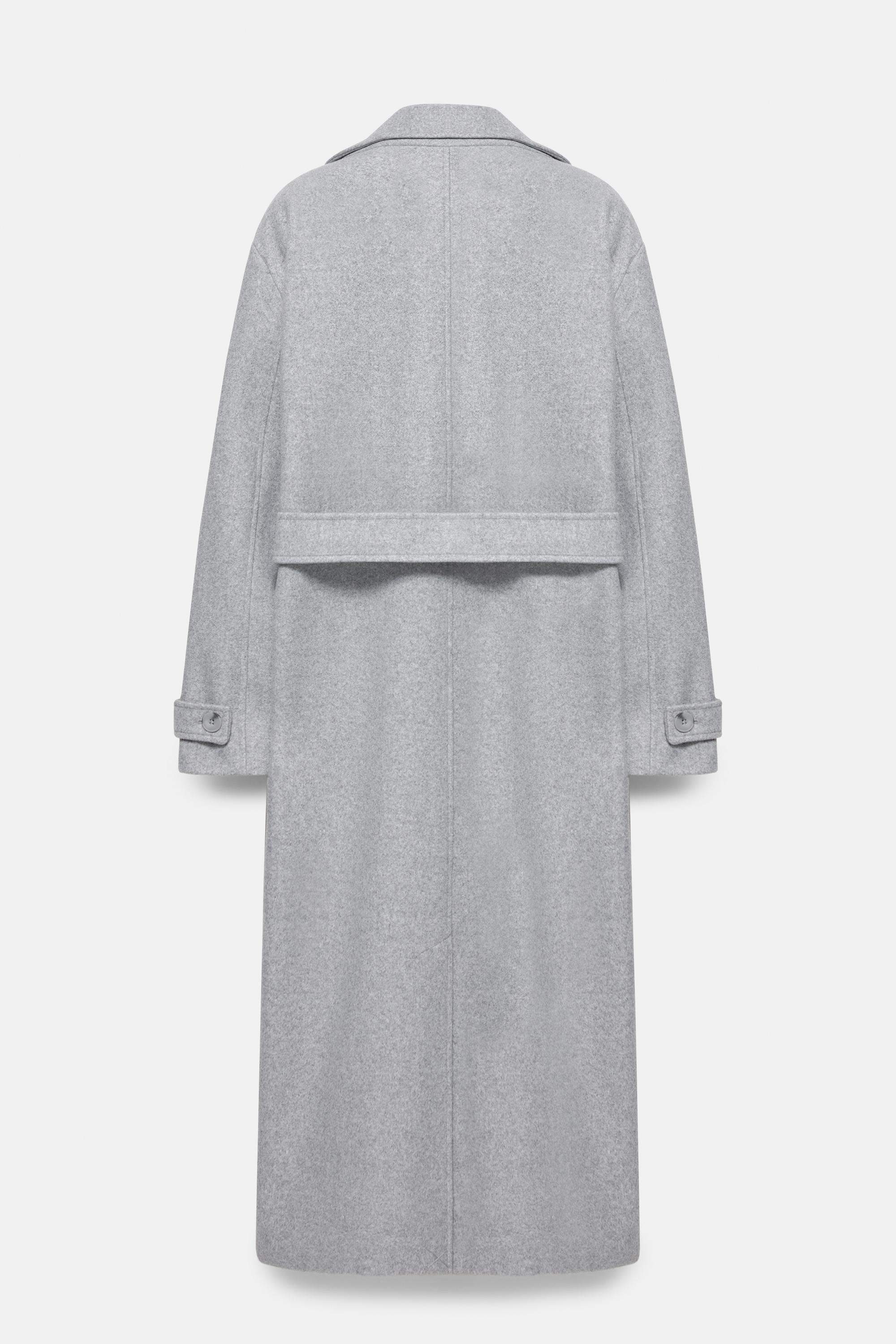 Long belted coat — Medium grey
