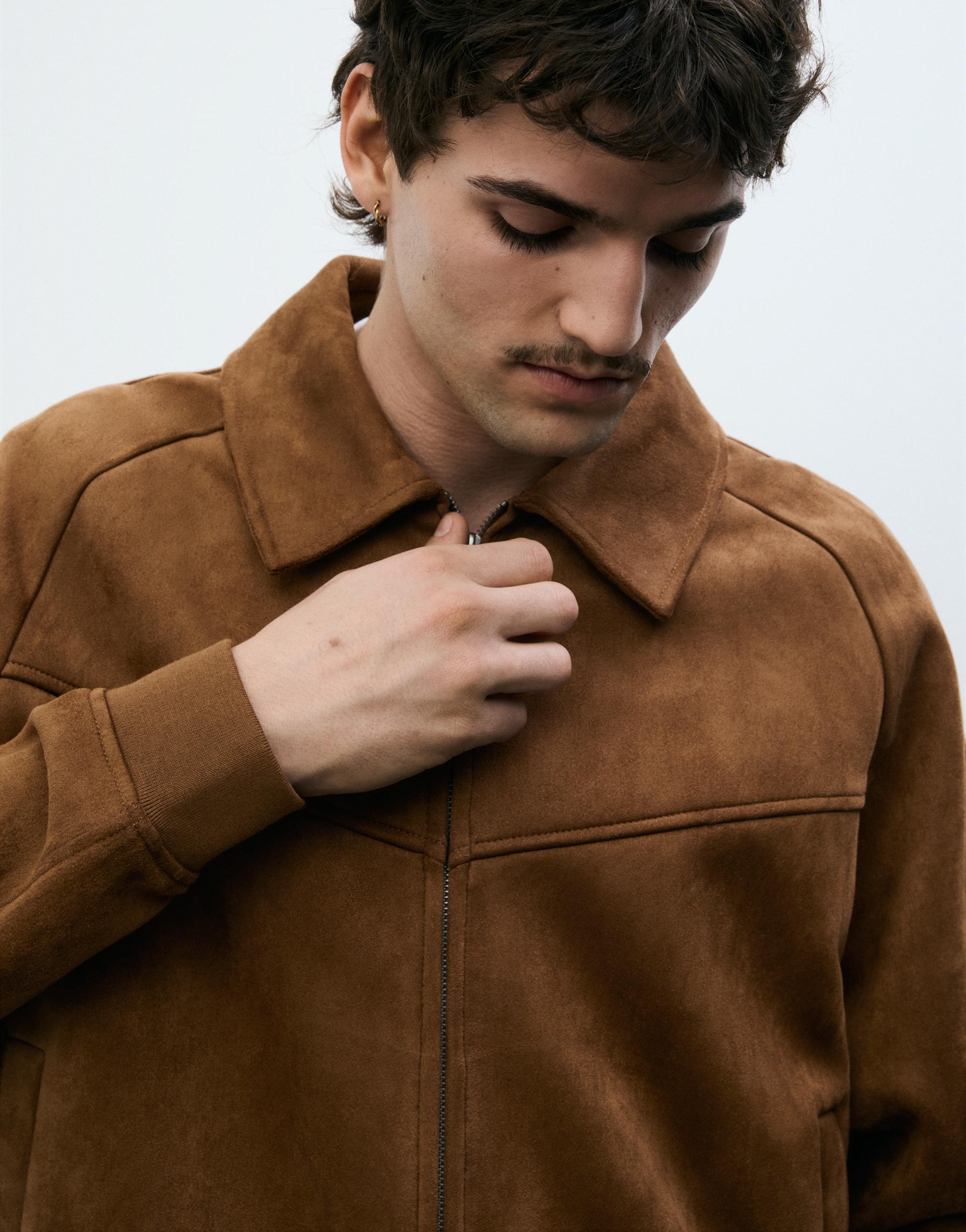 Suni süet ceket - Görsel 14