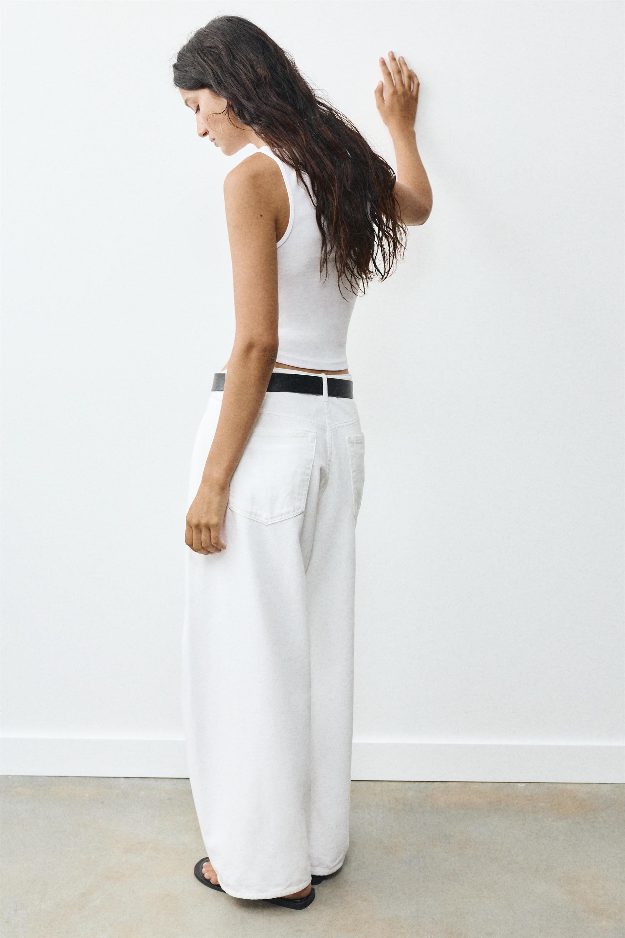 Boat neck tank top — White