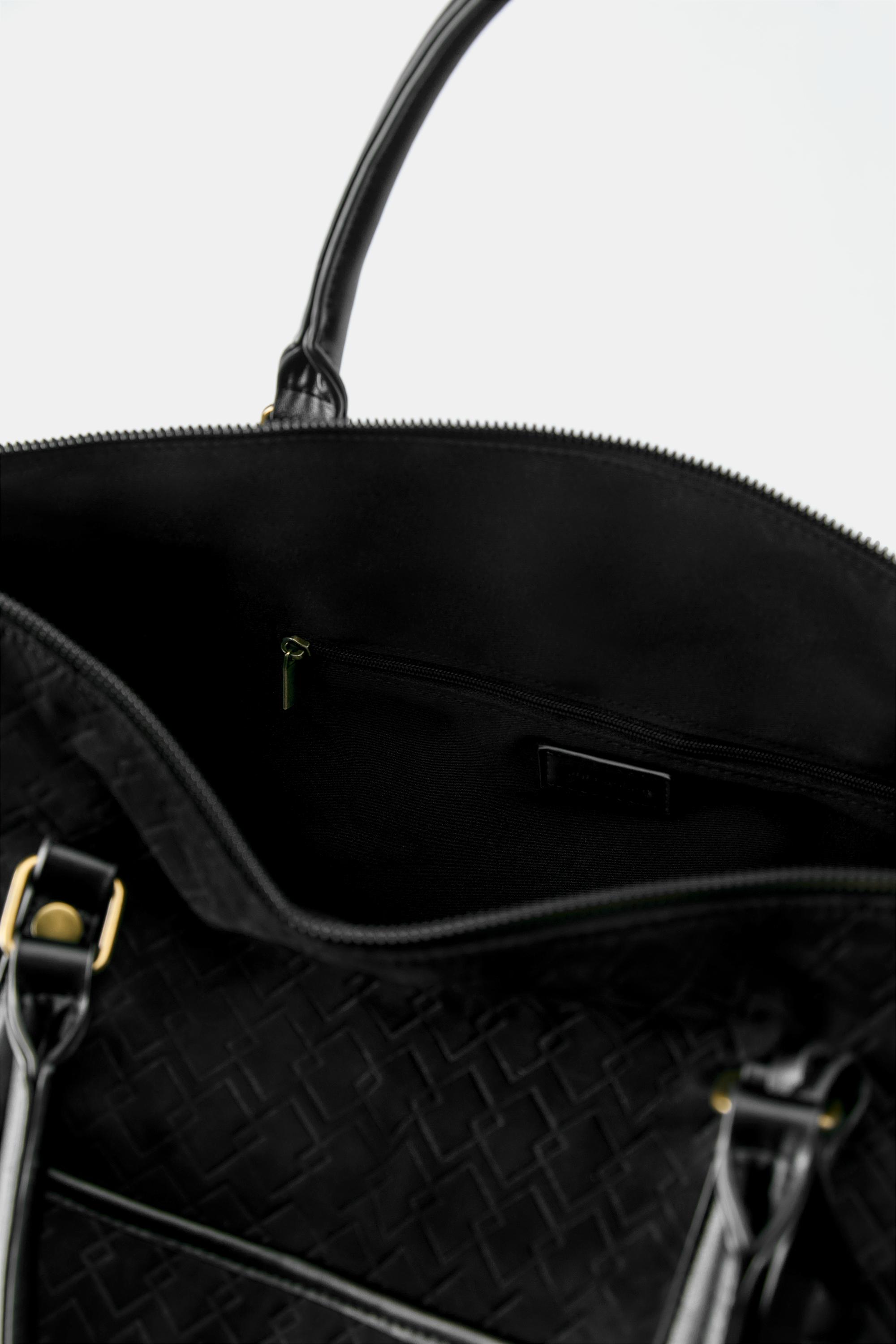 Embellished embossed bowling bag — Black (alternate view)