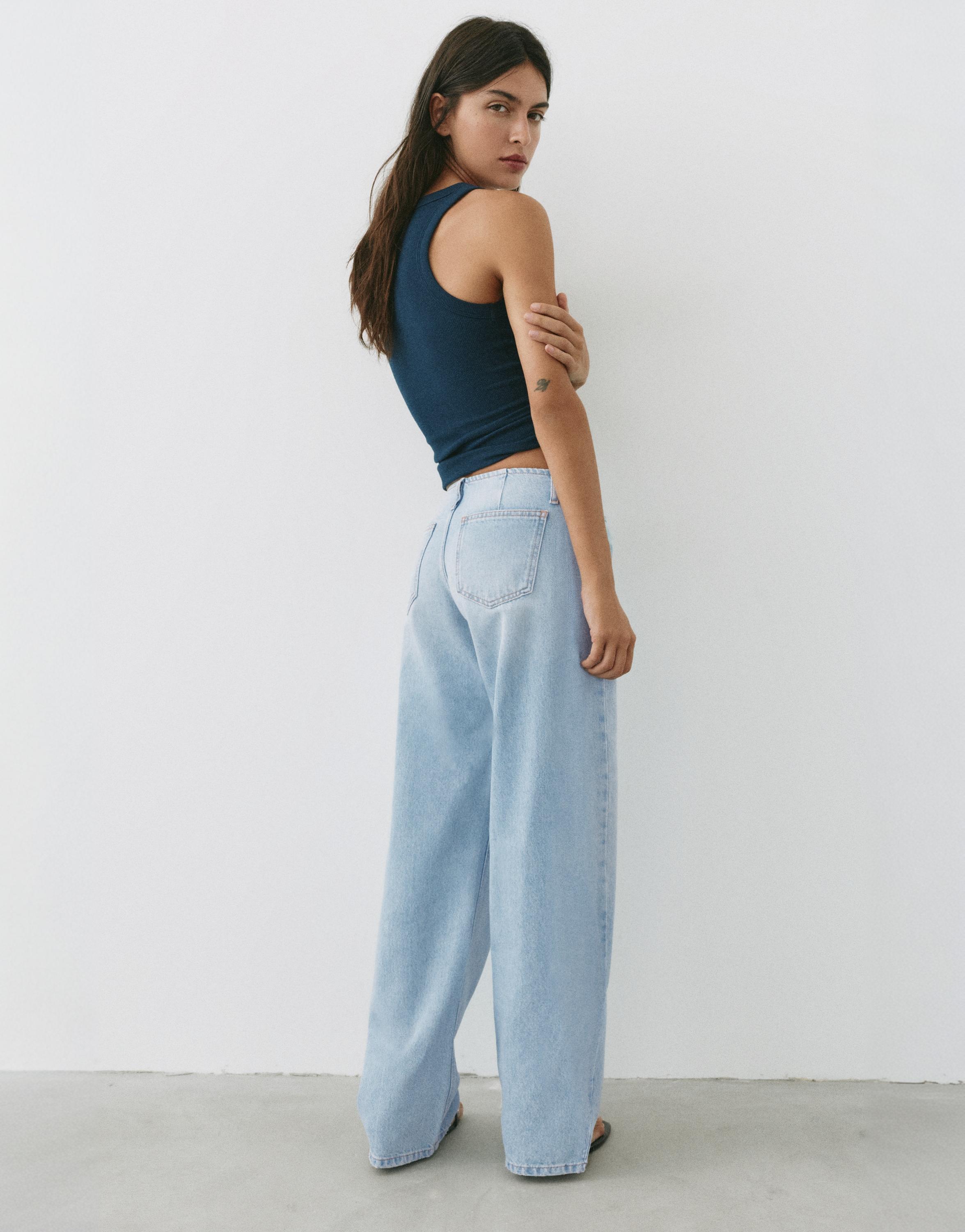Low-rise straight-leg jeans — Pale blue