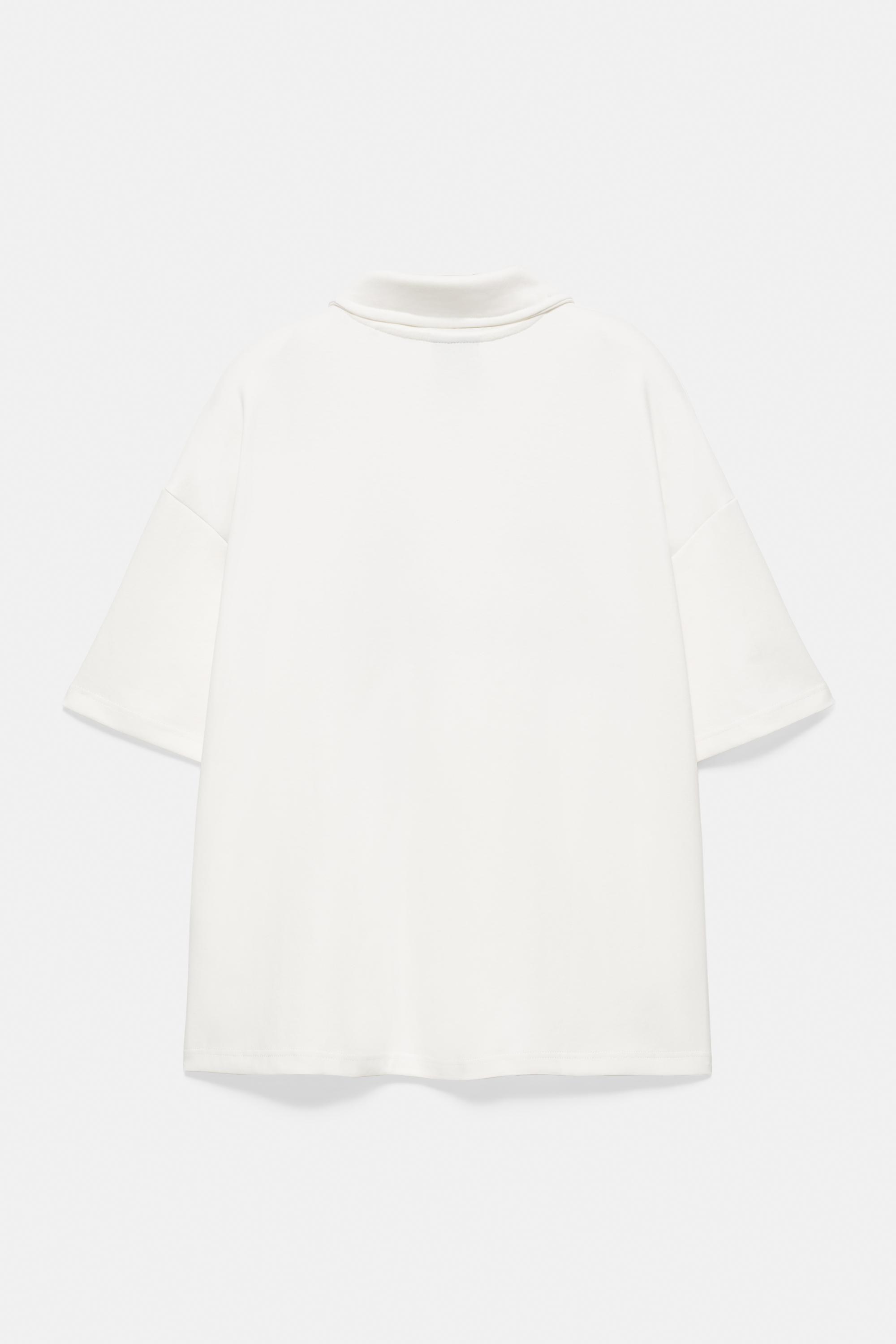 Graphic zip-up interlock polo shirt — Off white