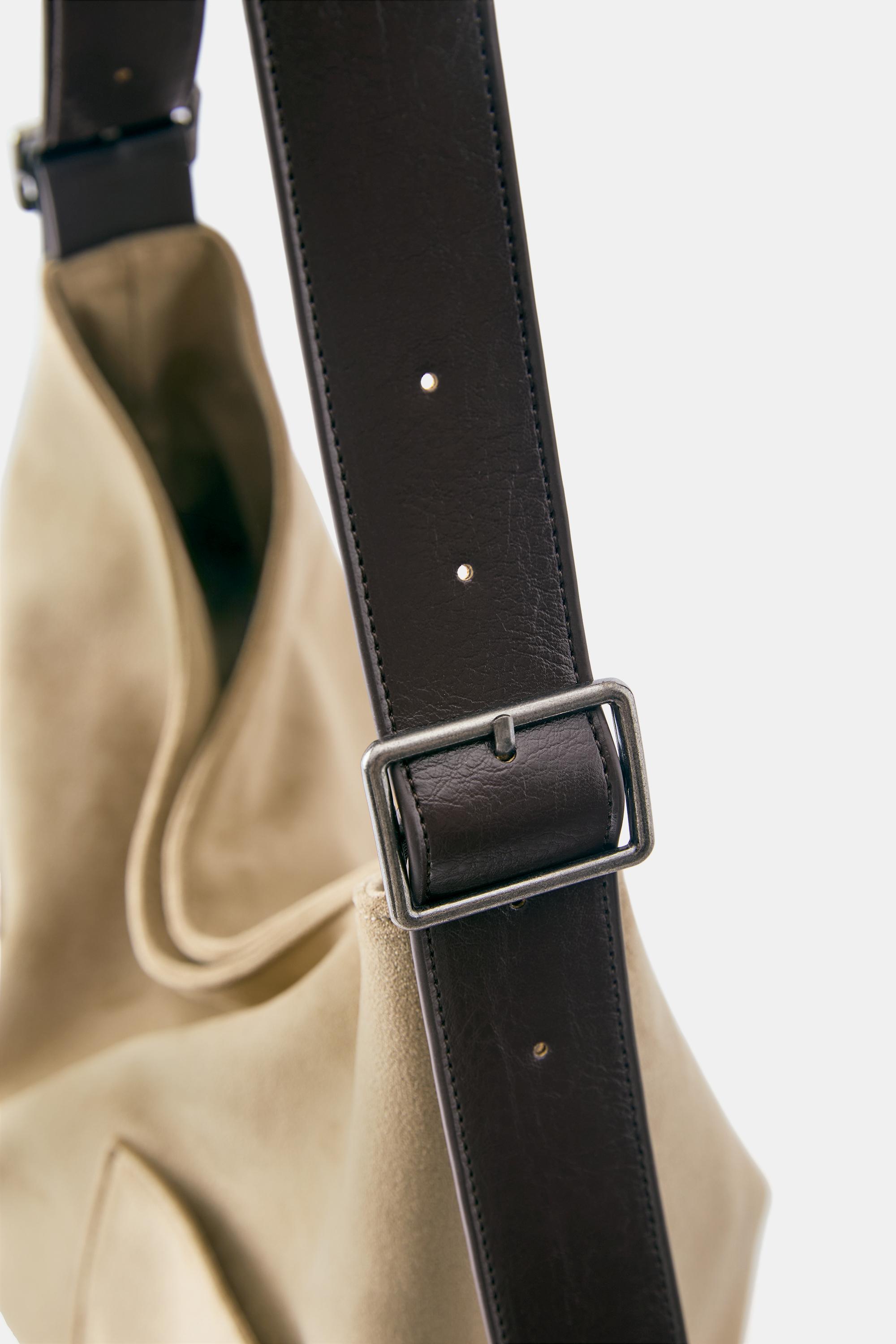 Contrasting shopper bag — Taupe