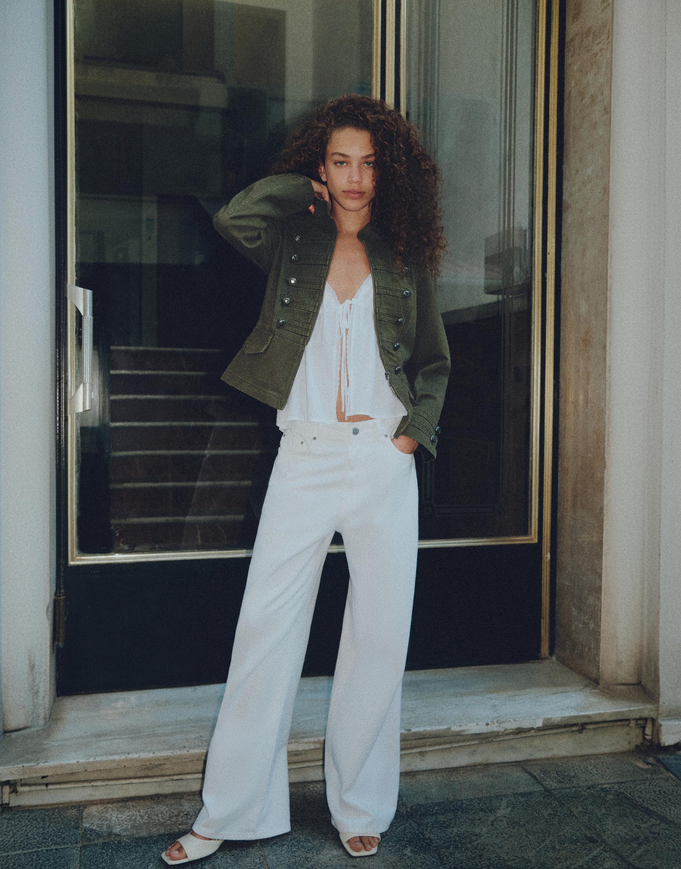 Fitted toggle button jacket — Dark khaki