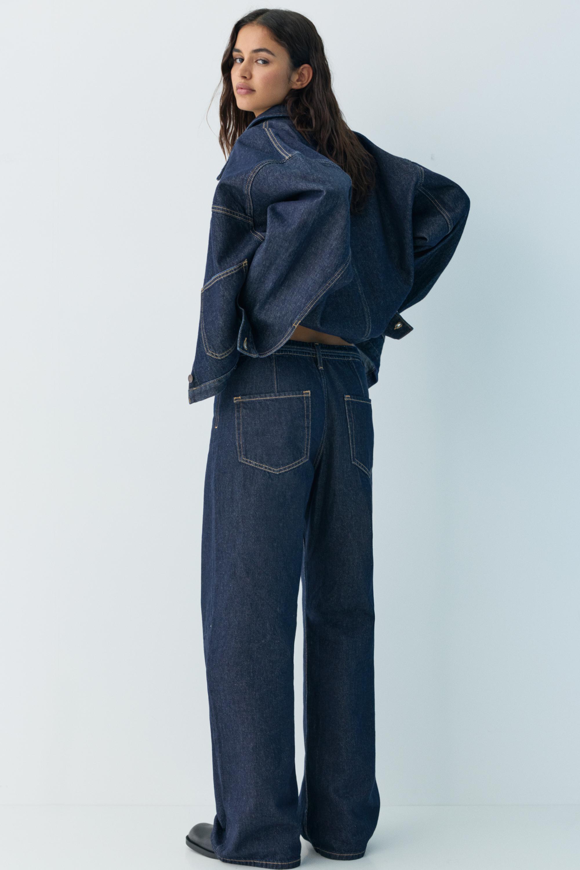 Baggy jeans with drawstring — Navy