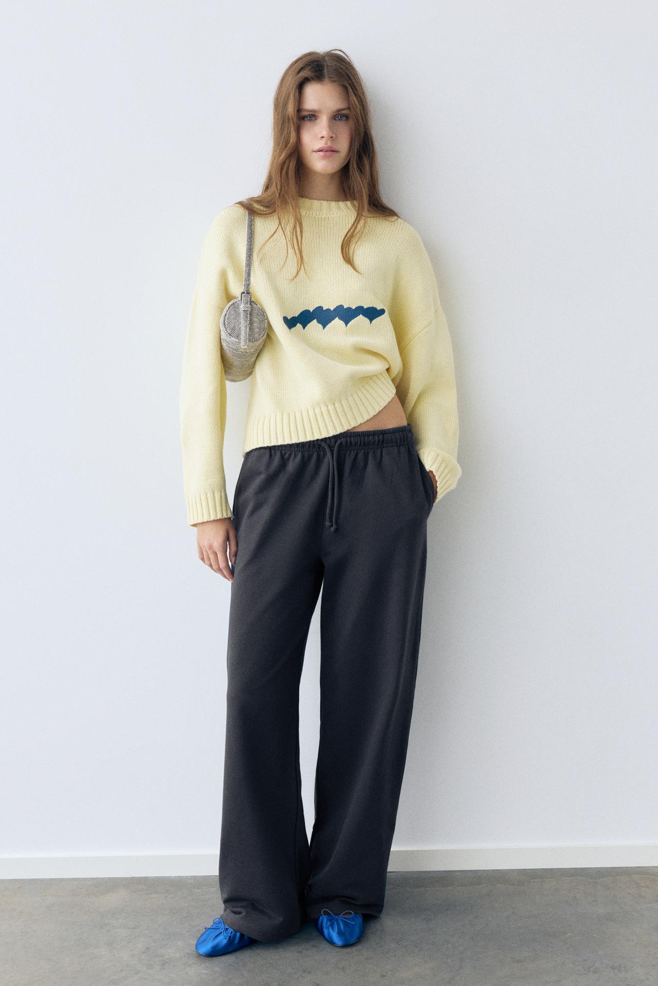 Wide-leg jogger trousers — Navy
