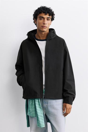 Lightweight hooded raincoat — Black 1