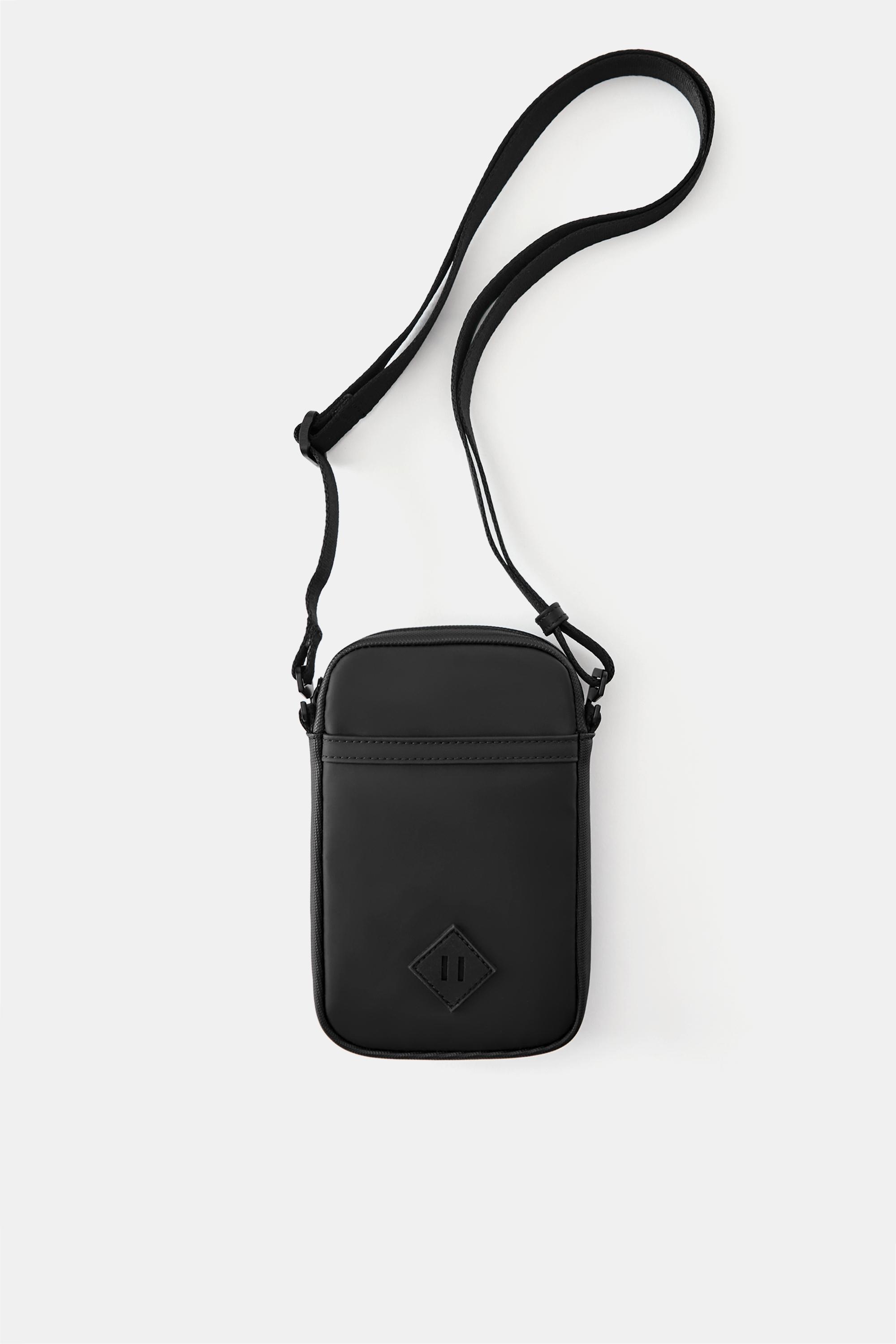 Rubberised crossbody bag — Black (alternate view)