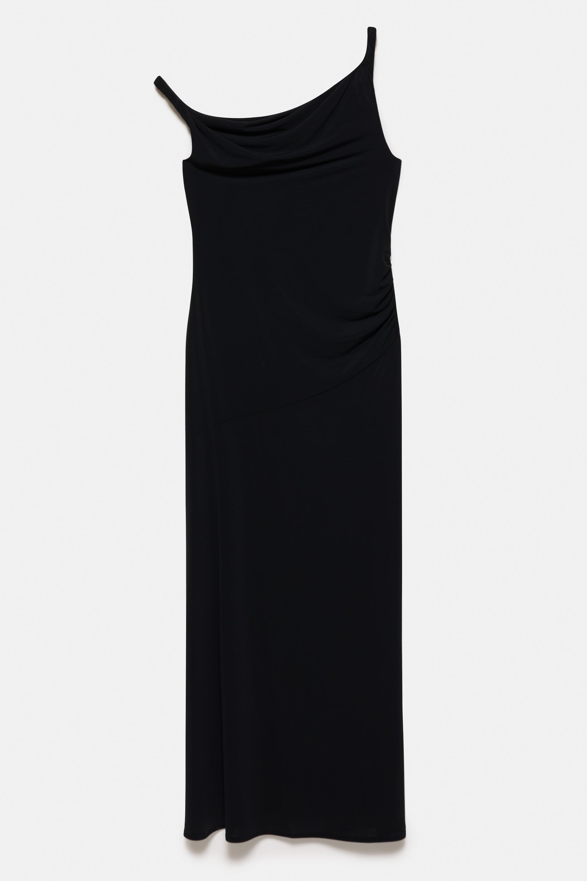 Asimetrik midi elbise