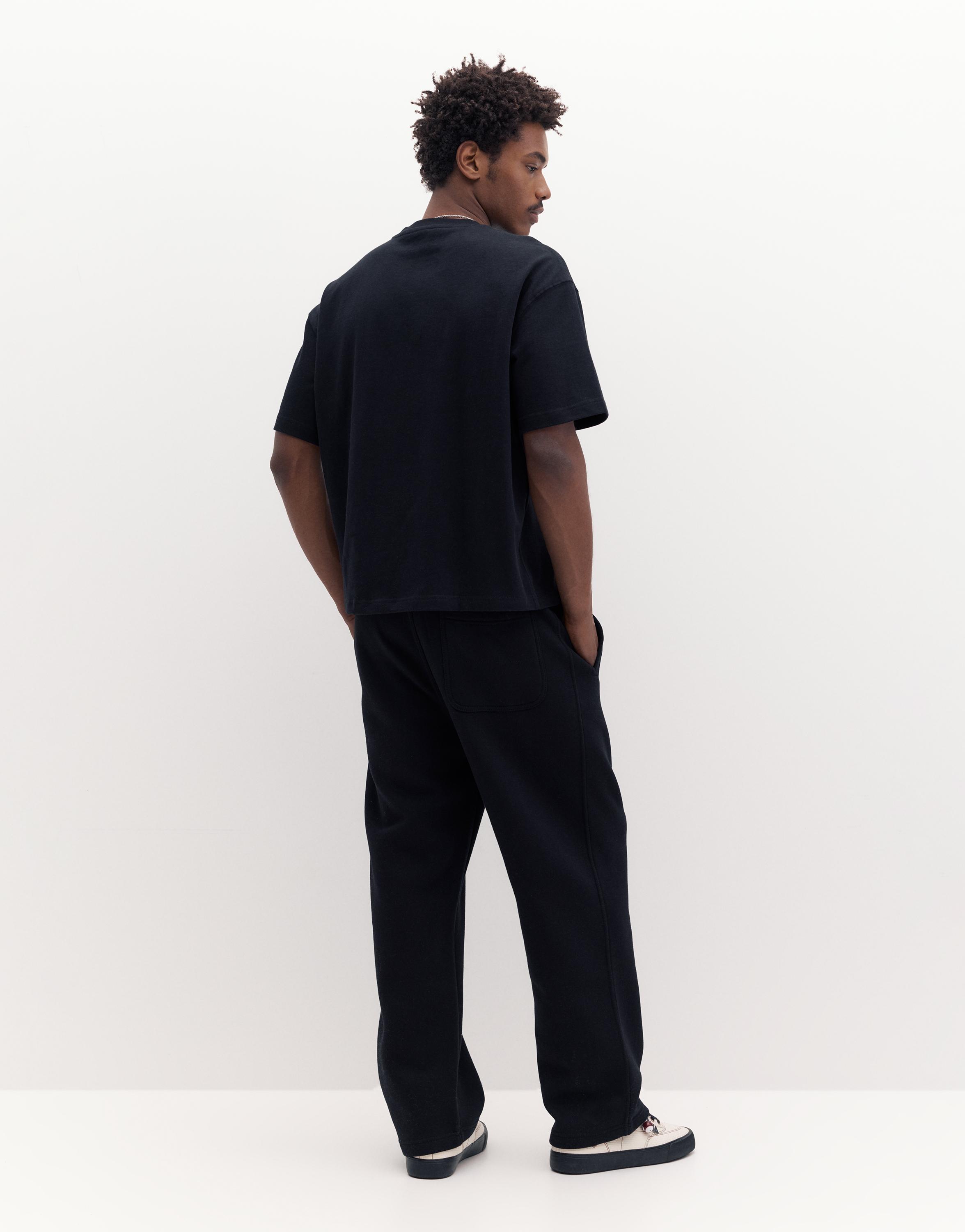 Basic baggy tracksuit bottoms — Black