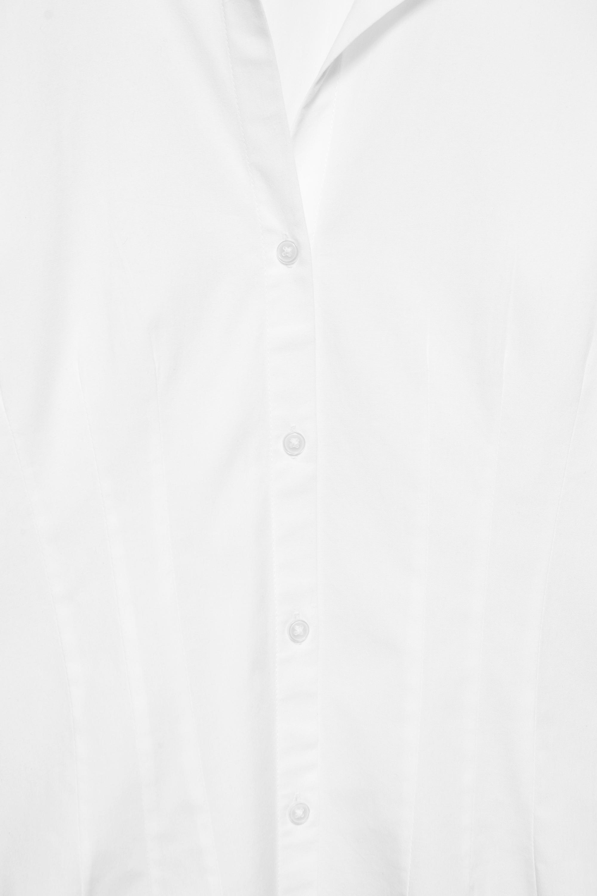 Fitted wide-cuff shirt — White