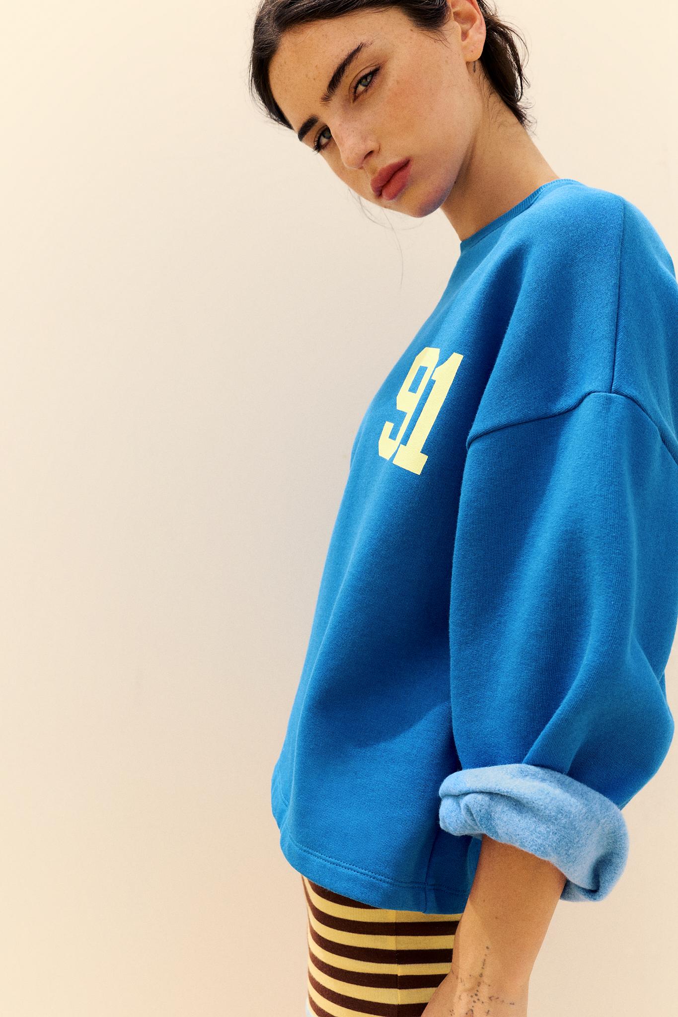 91 graphic relaxed fit sweatshirt — Blue