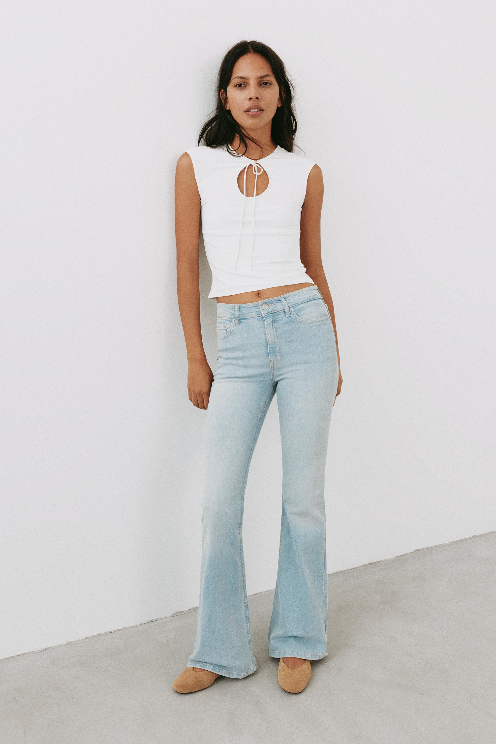 Skinny flared jeans — Sky blue