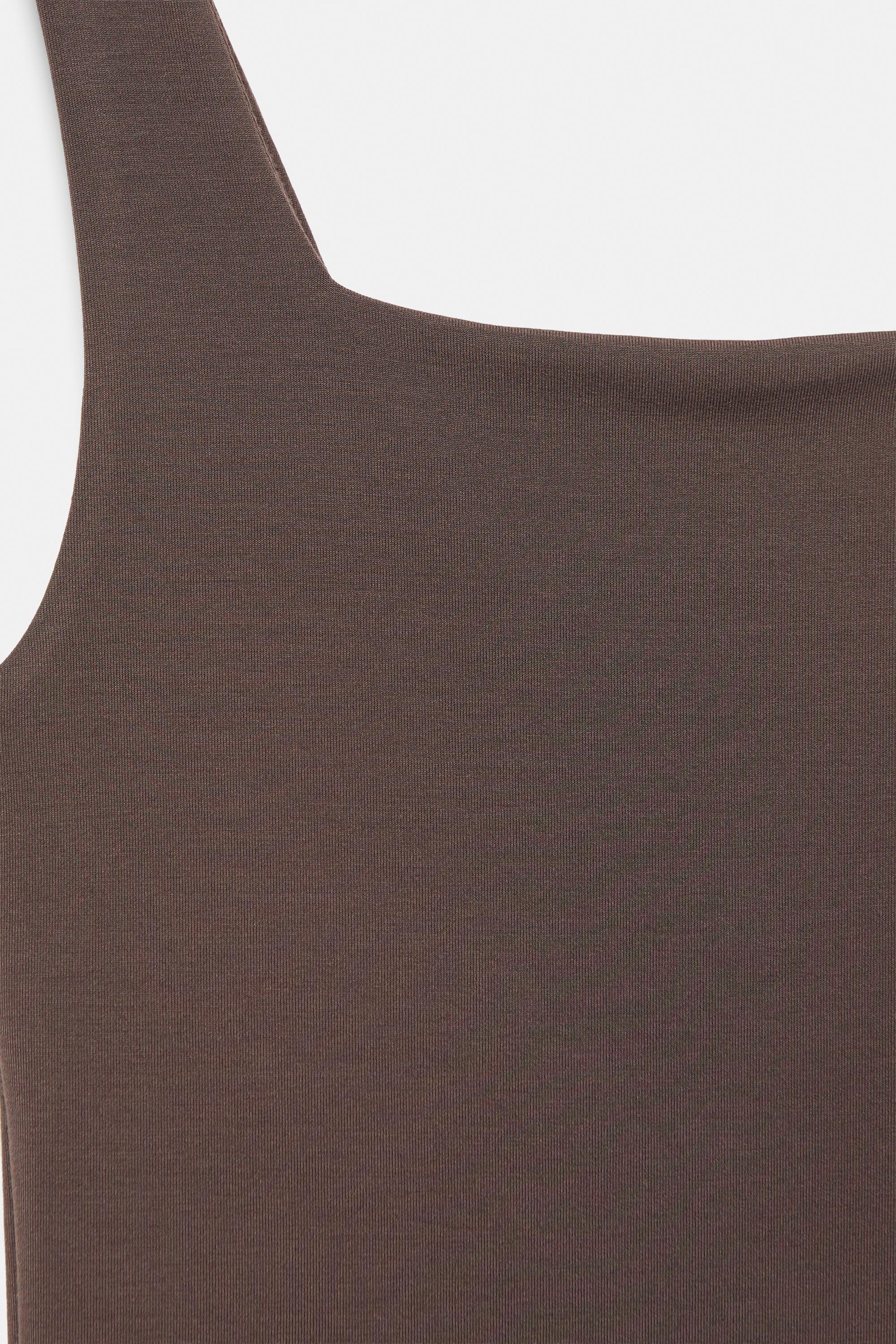 Square neck strappy top — Brown