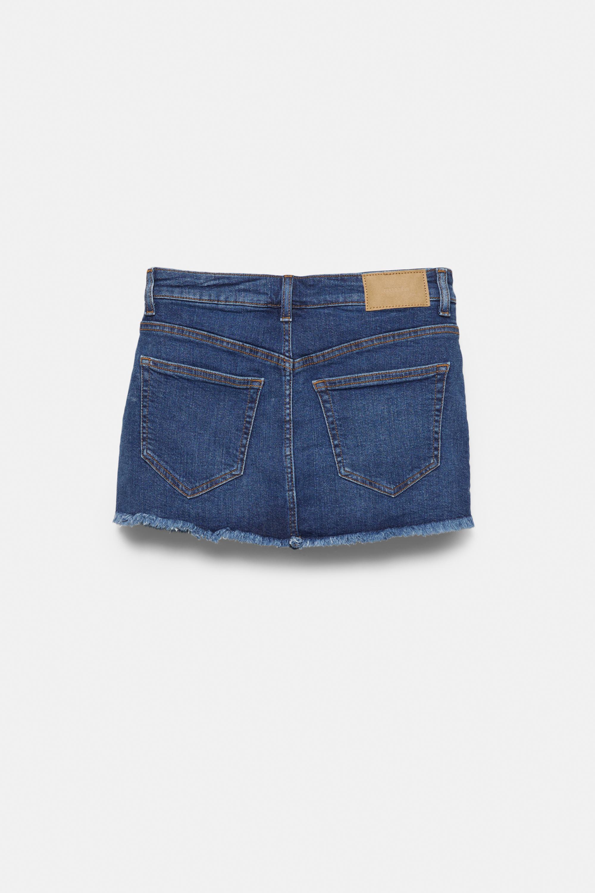 Denim skort — Dark blue