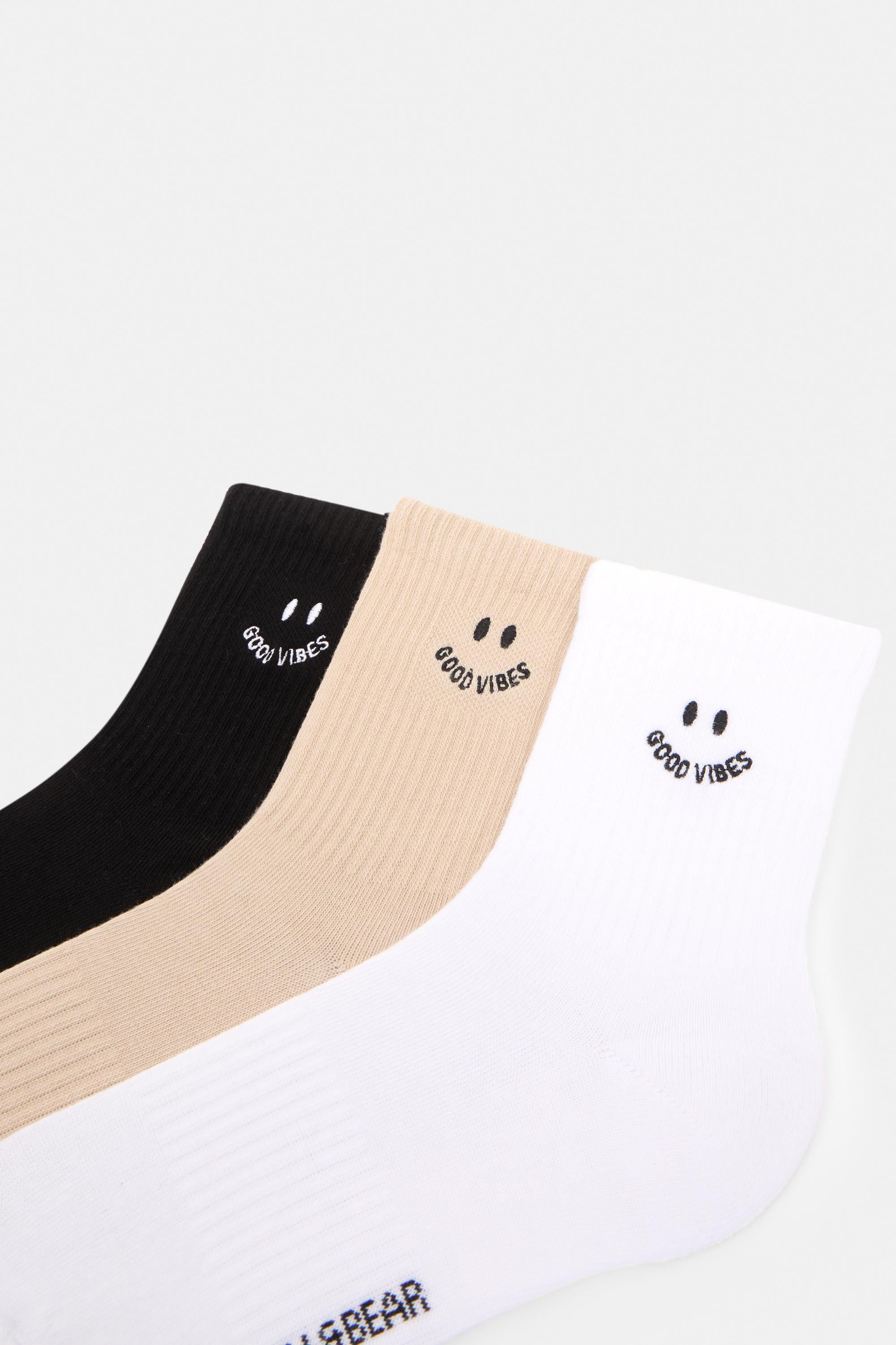 3 çift gülen suratlı çorap paketi - Görsel 3