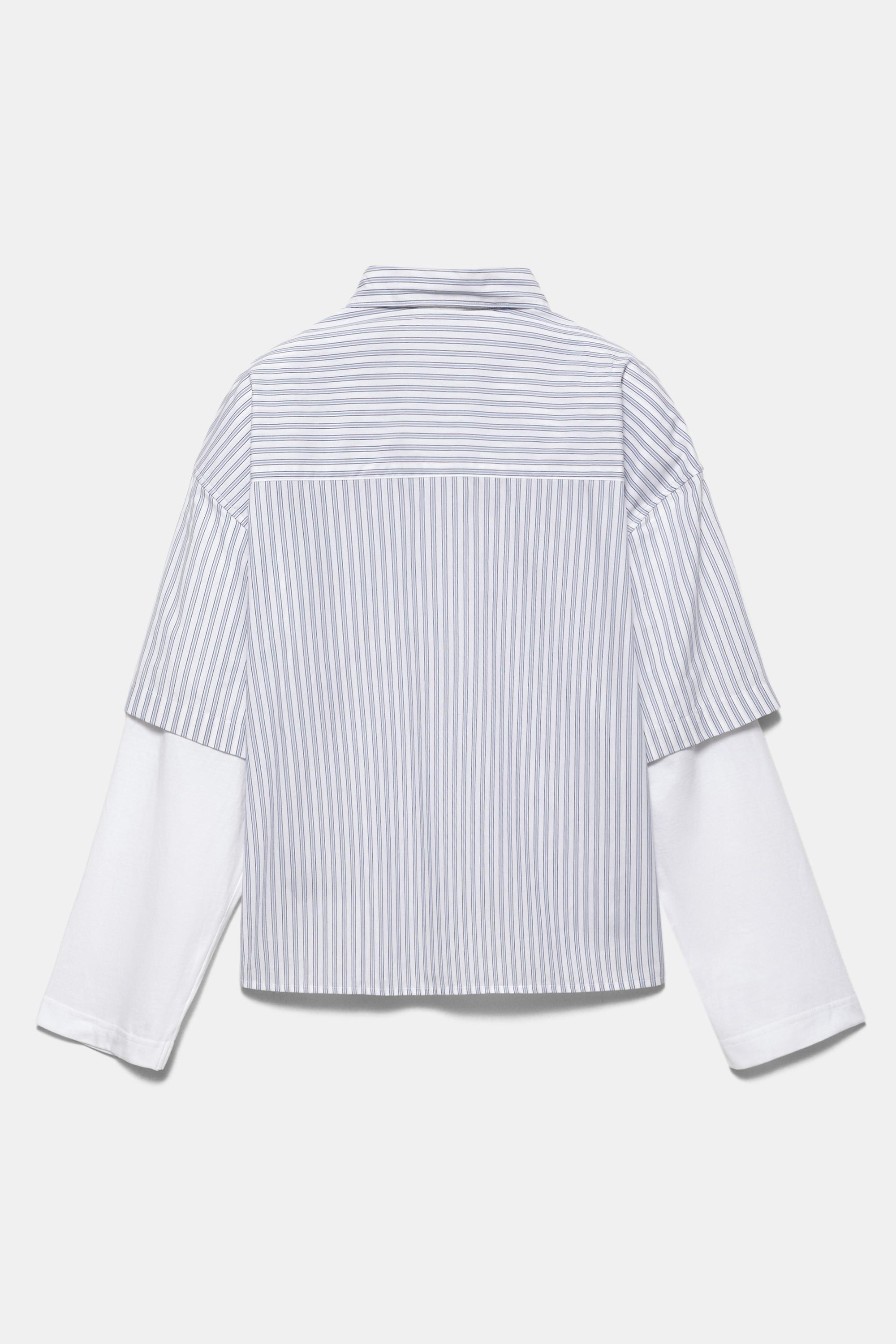 Çift kollu grafik detaylı gömlek - Görsel 3