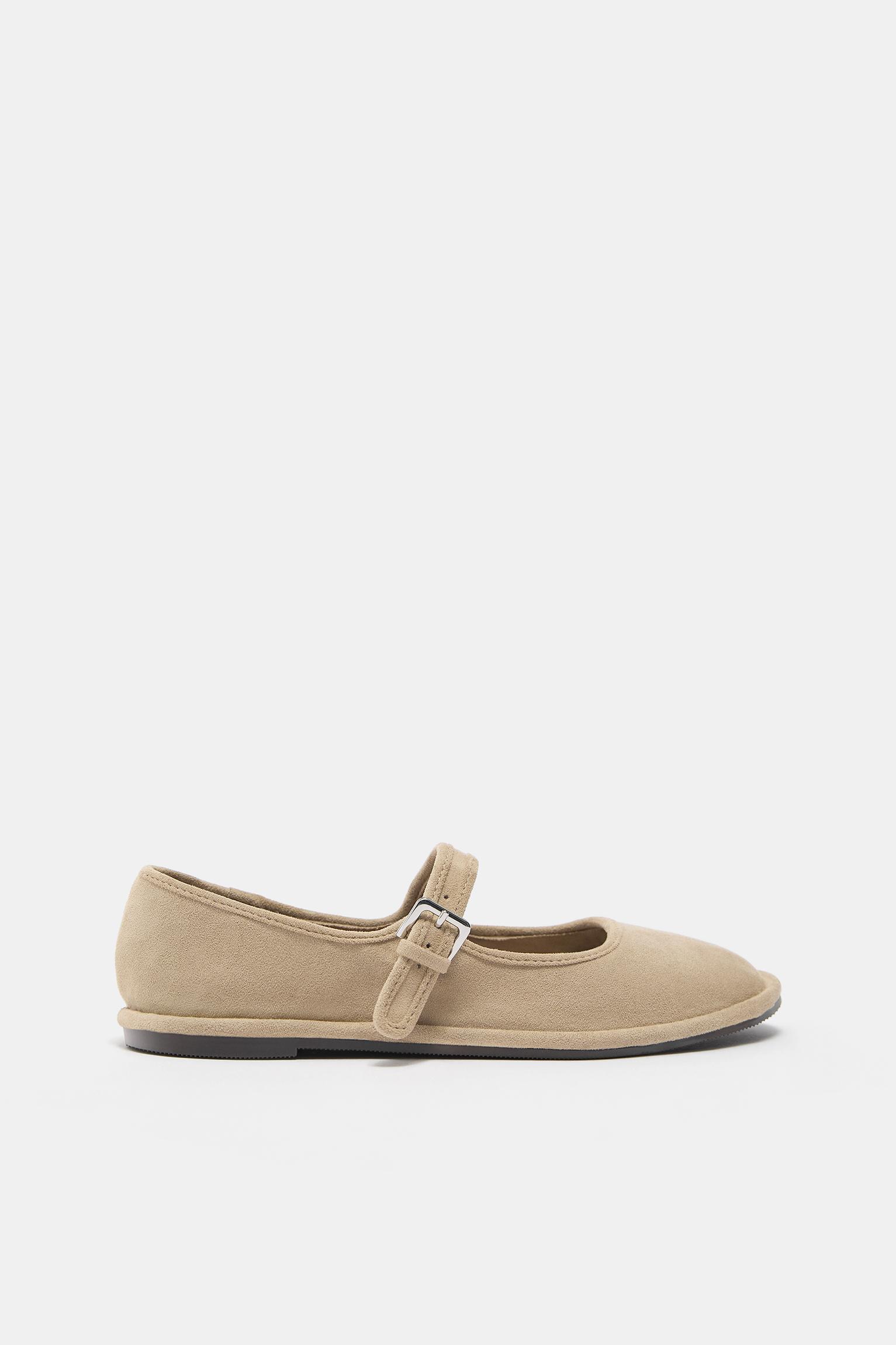Mary Jane ballerina shoes — Sand