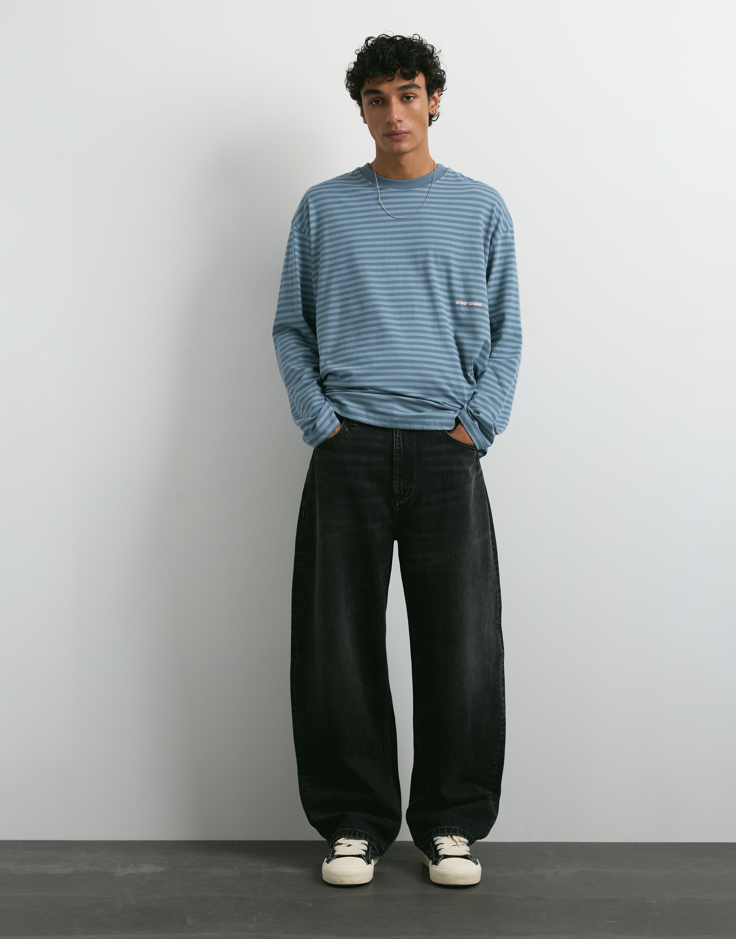Balloon-fit baggy jeans — Faded black