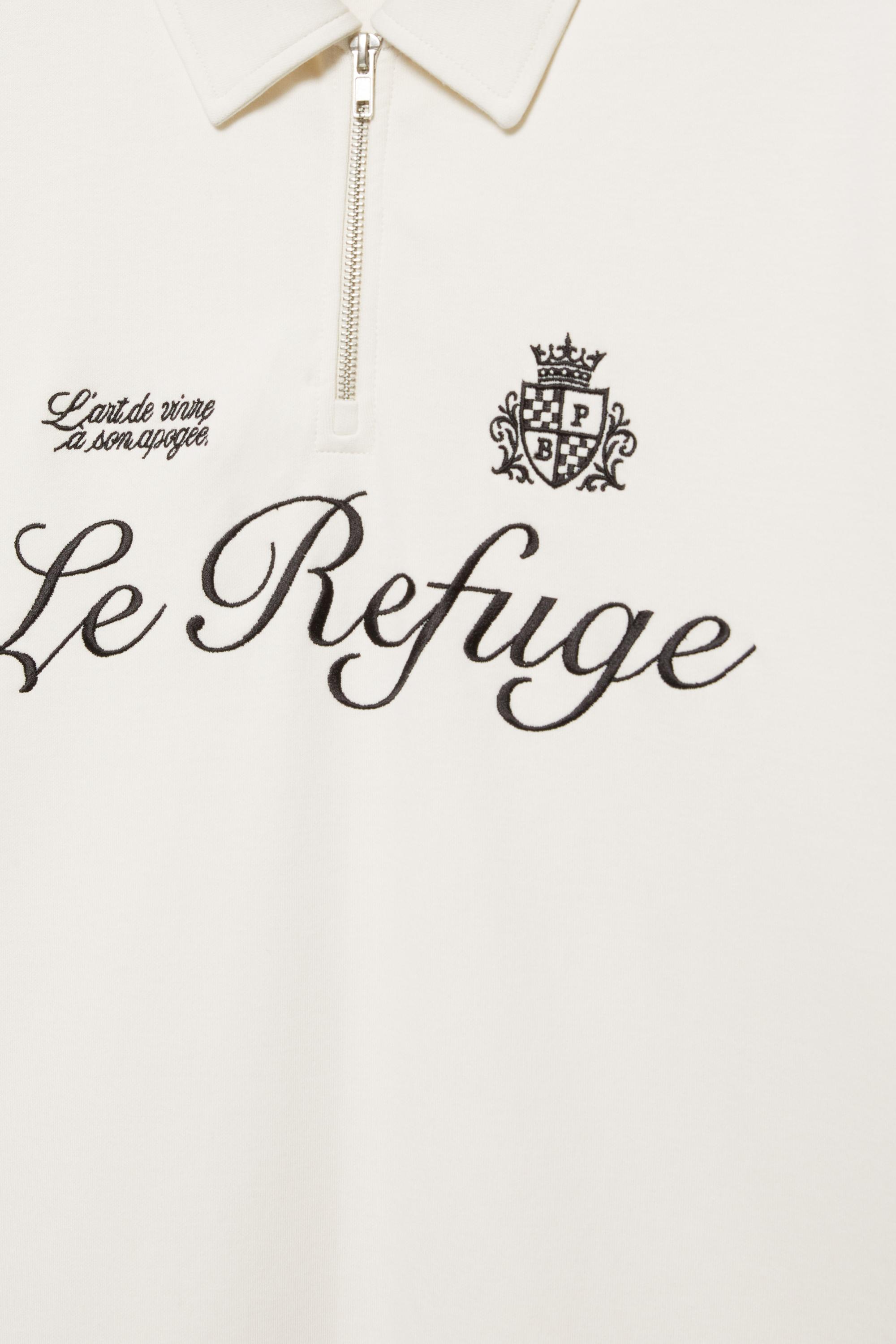 Grafik detaylı interlok fermuarlı polo - Görsel 4