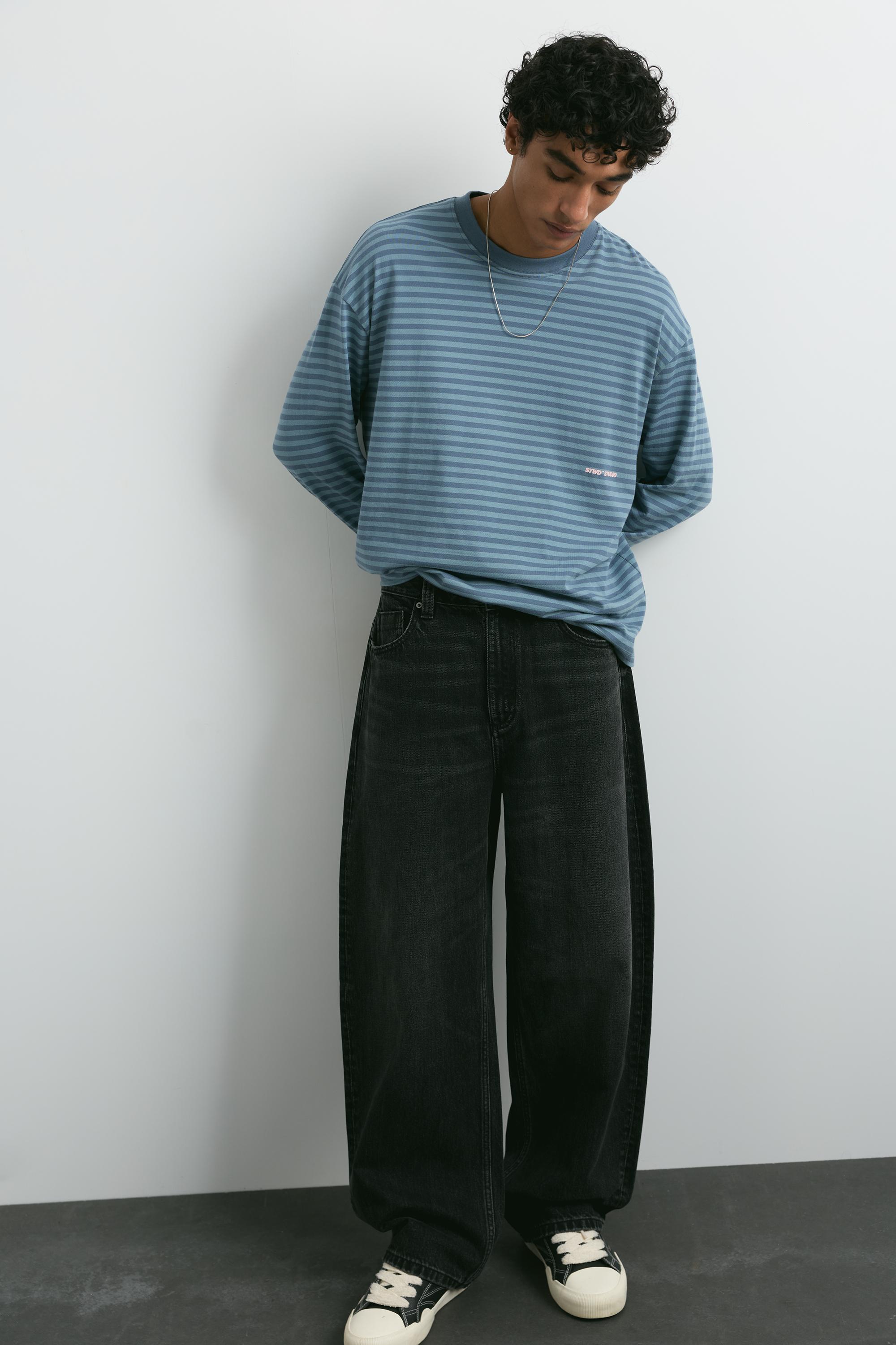 Balloon-fit baggy jeans — Faded black