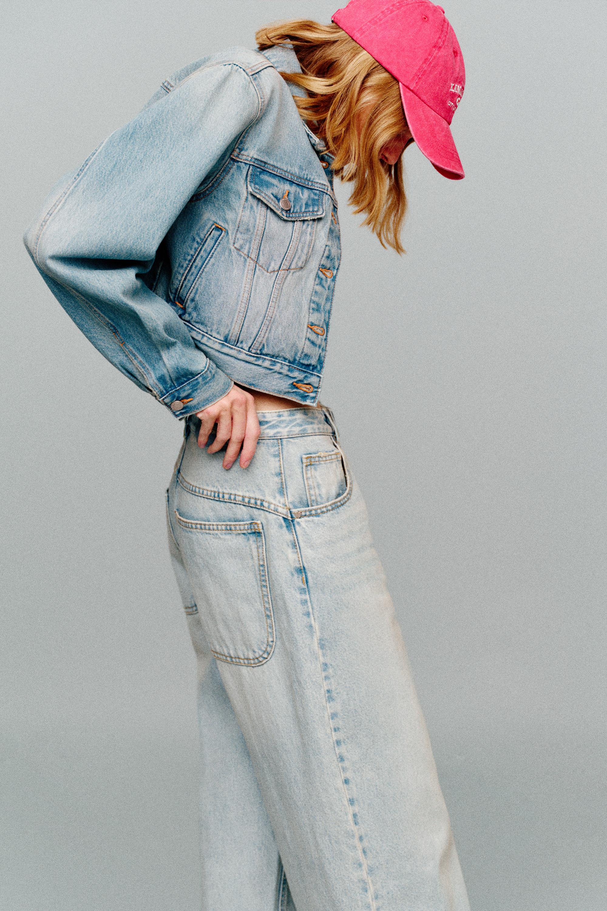 Cropped denim jacket — Pale blue