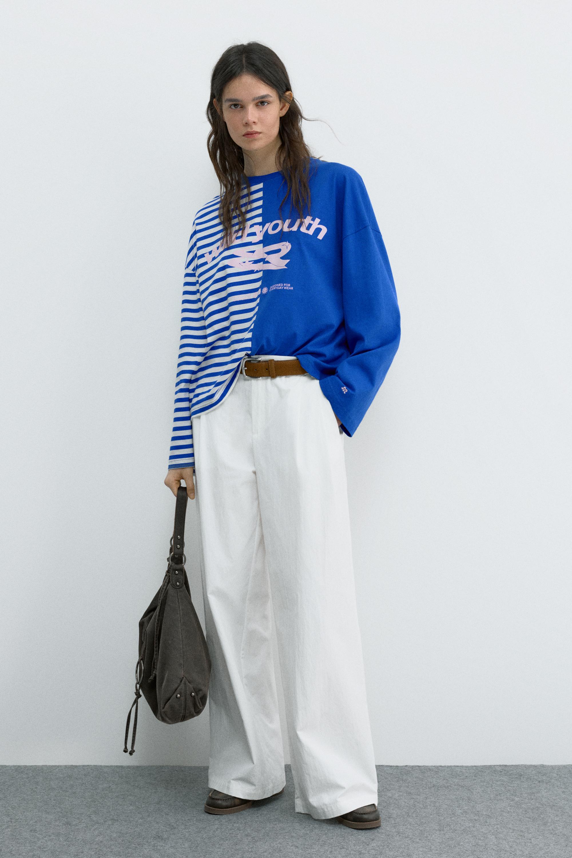 Graphic panel T-shirt — Dark blue