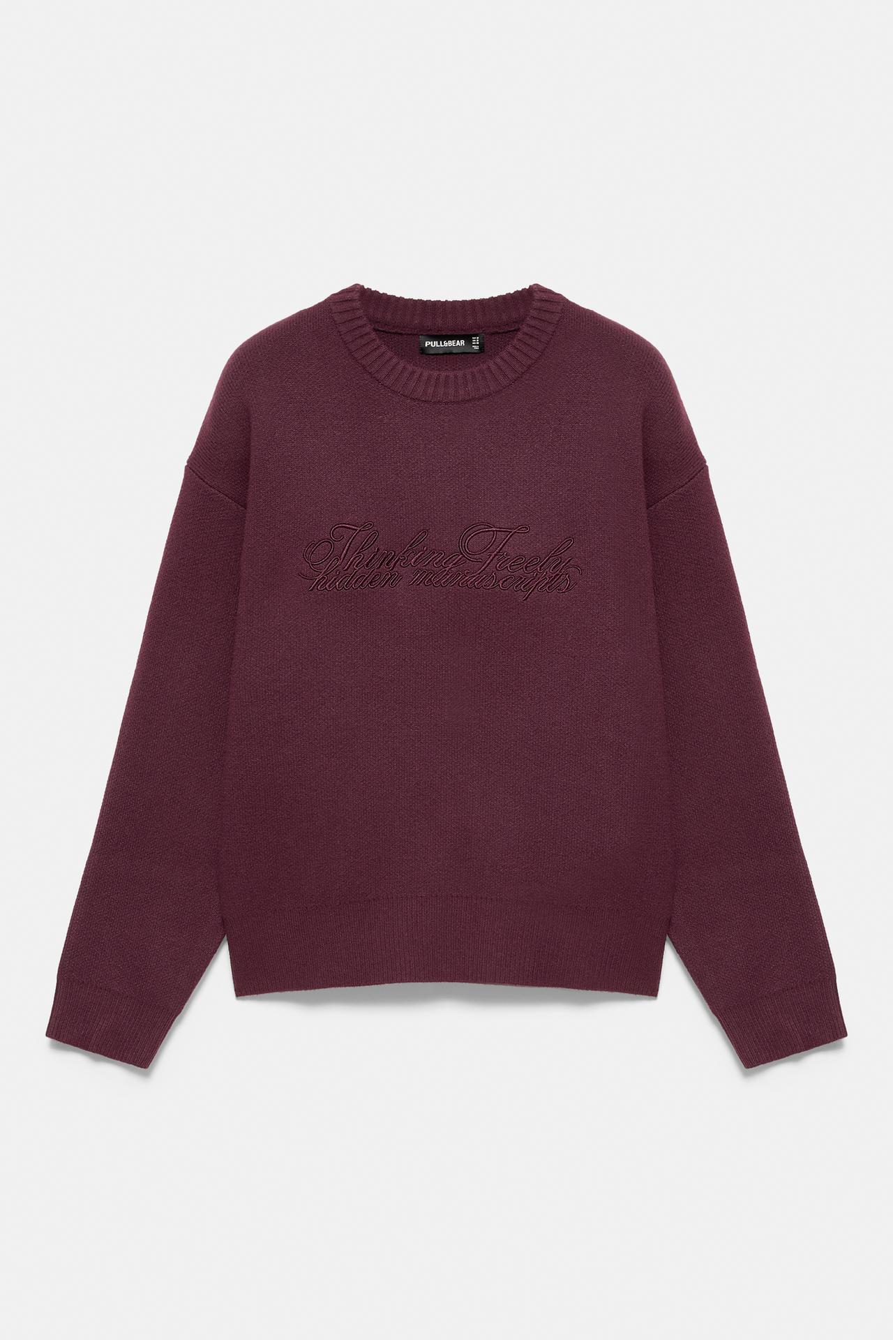 Embroidered jumper — Burgundy