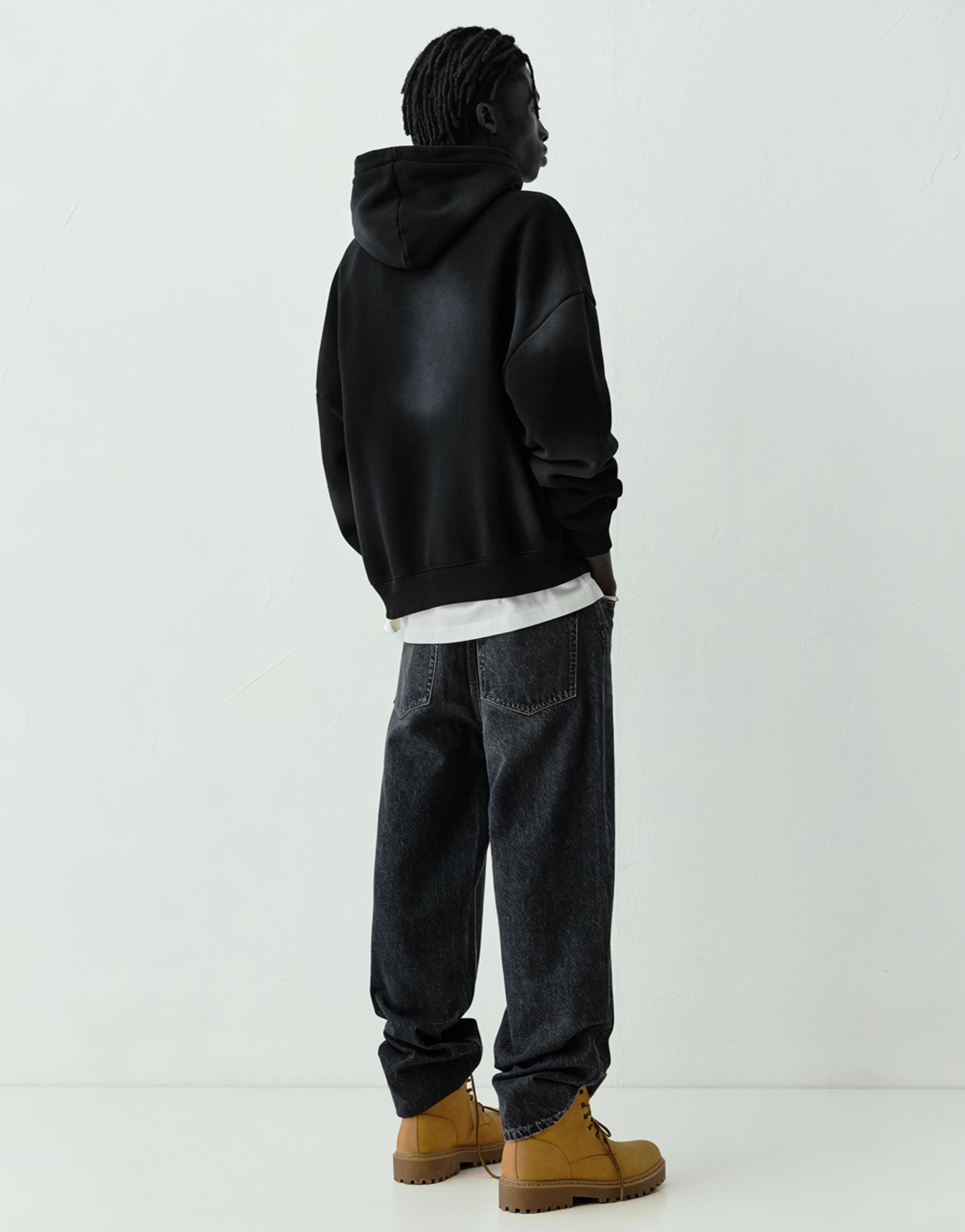 Siyah kapüşonlu sweatshirt STWD 91 - Görsel 33