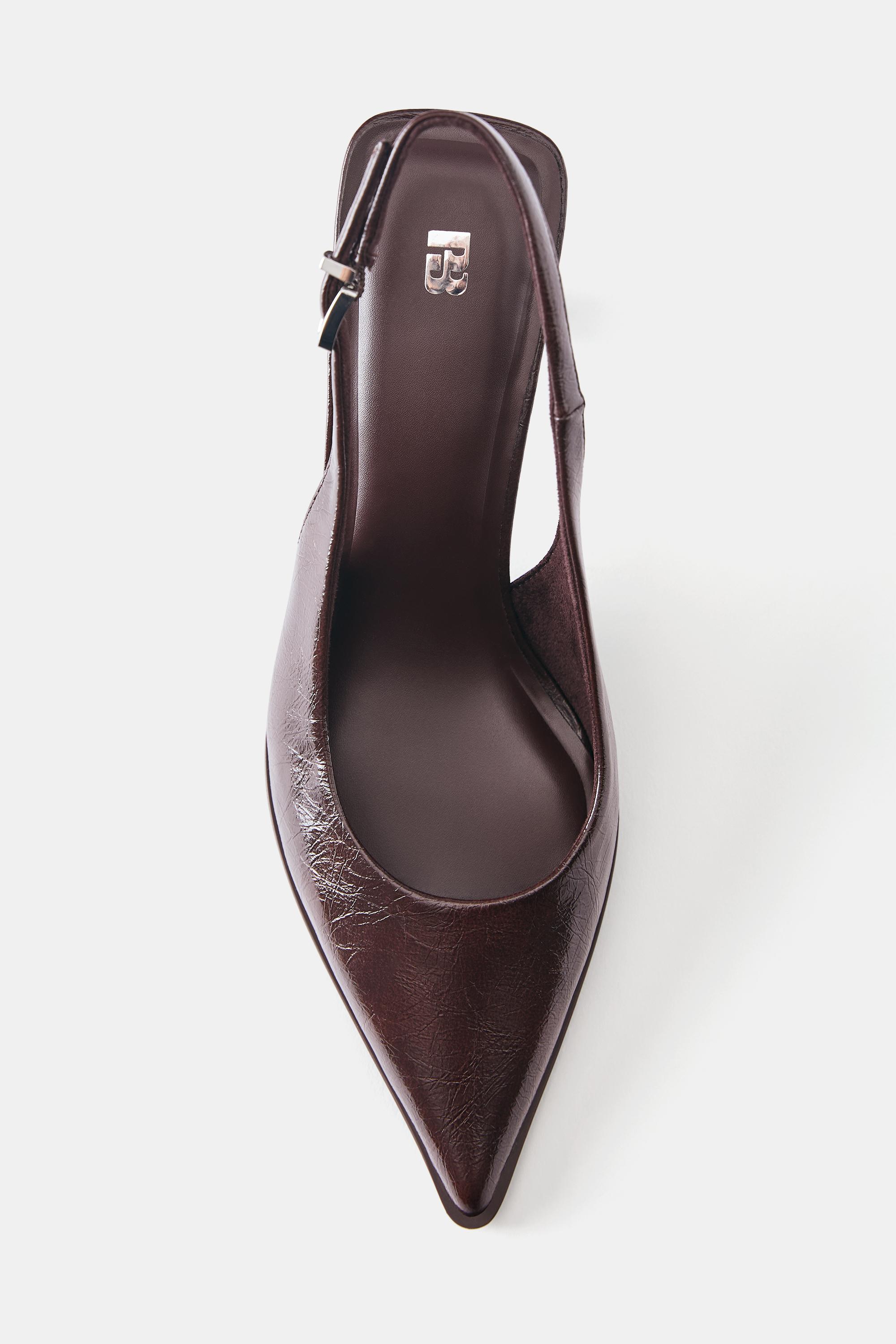 Slingback high heels — Brown