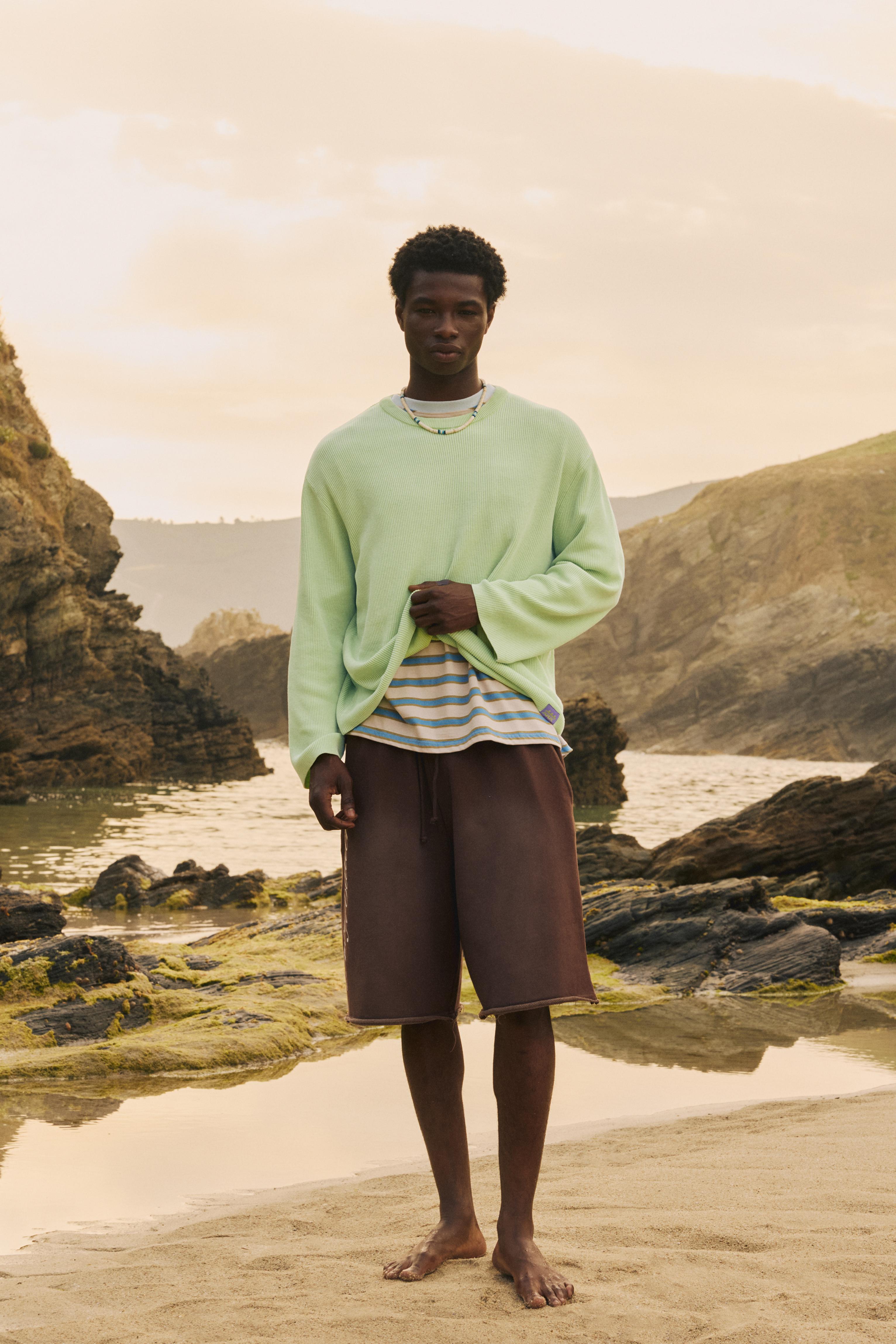 STWD round neck jumper — Faded green