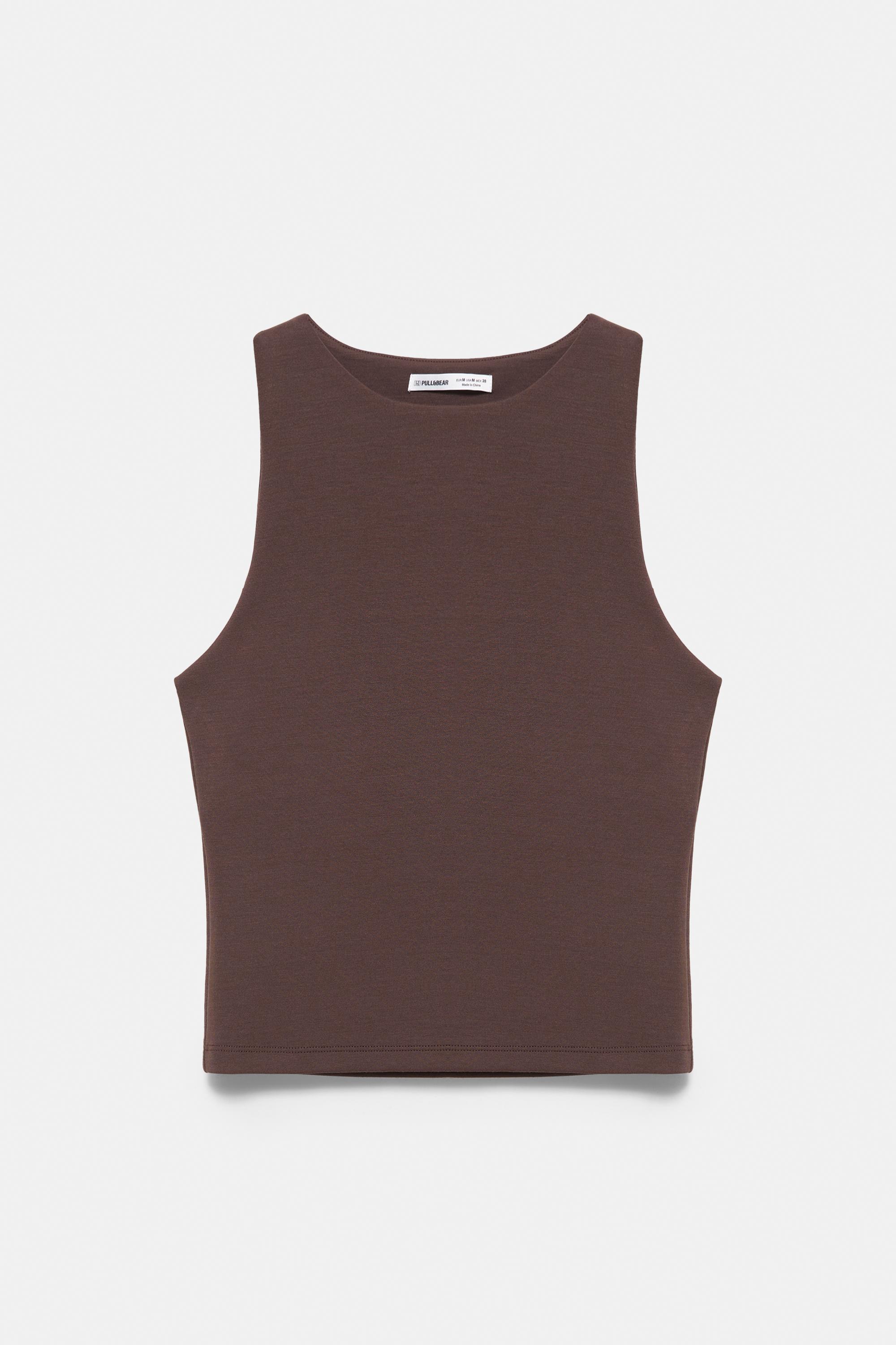 Soft-touch tank top — Brown