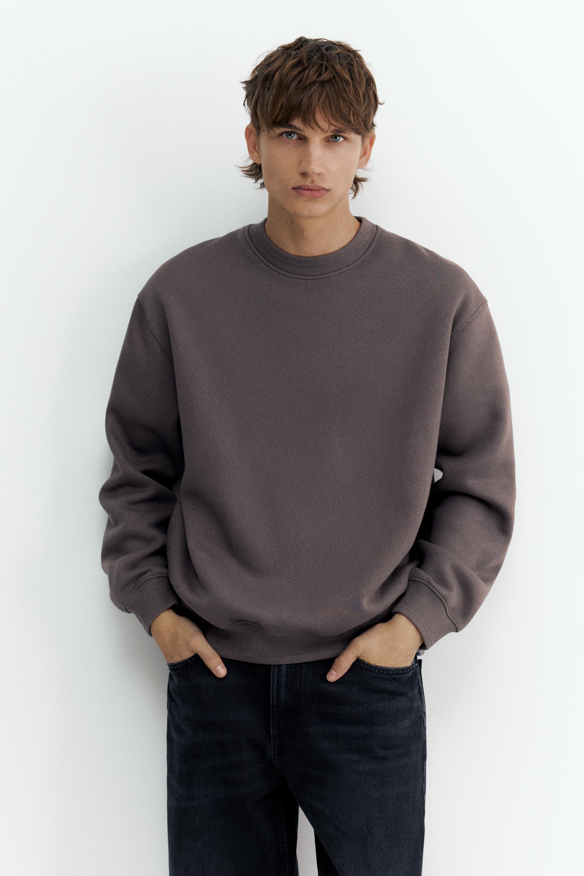 Relaxed fit round neck sweatshirt — Anthracite grey