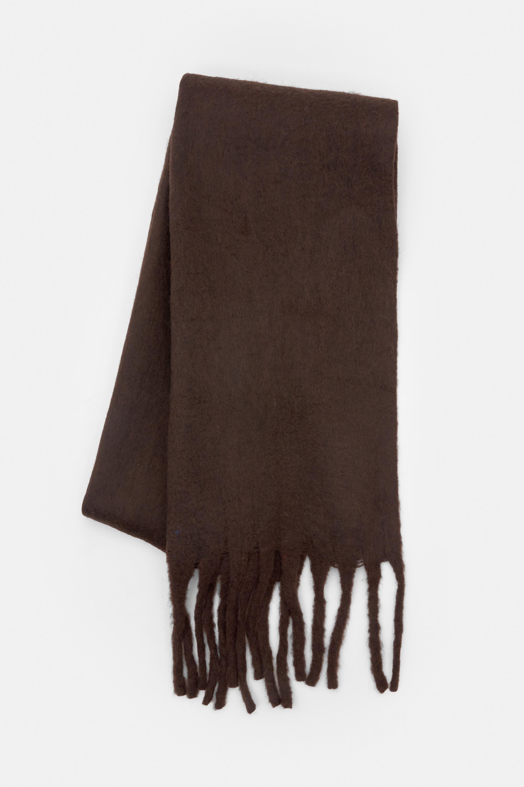 Maxi mohair-effect scarf — Brown