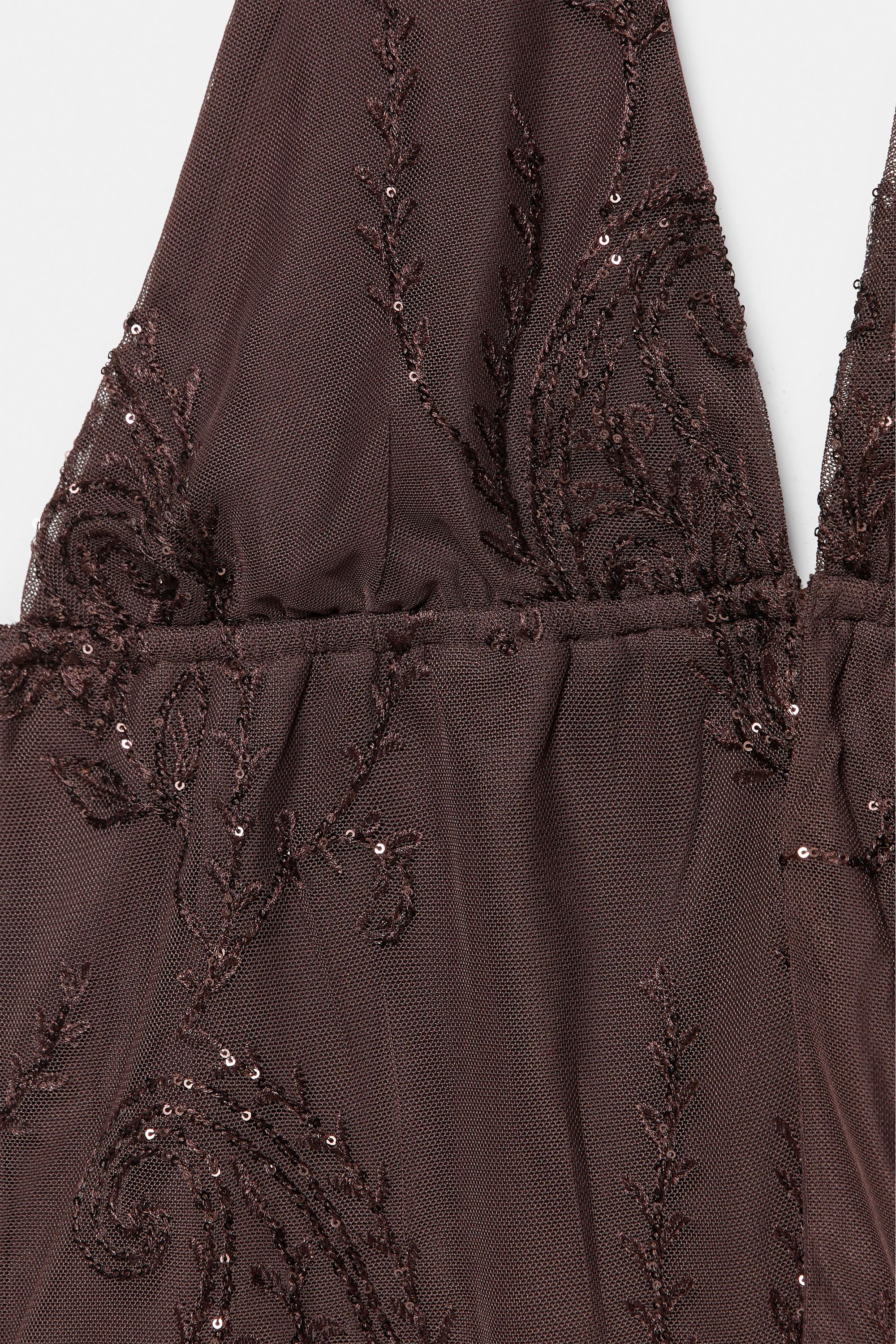 Sequin halter top — Brown